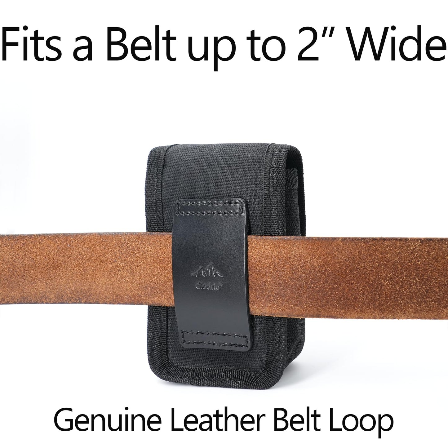 diodrio 2 Pack EDC Belt Pouches for Men Women, Small Utility Holster Pouches with Belt Loop for Hiking, Fishing, Camping, Snap Closure, Classic Waxed Canvas, Black Small