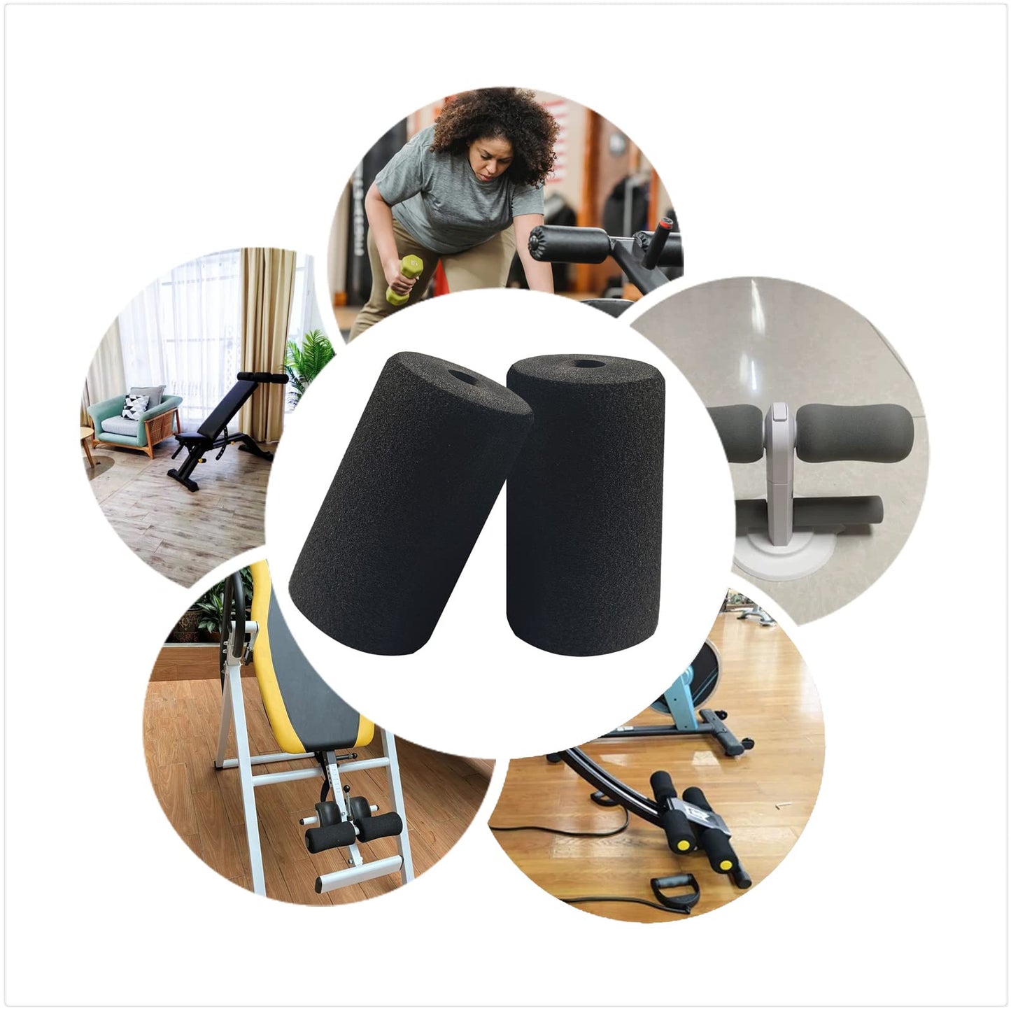 Foot Foam Pads Rollers Replacement,Replacement Foam Pads,Machine Tube Leg Foam Roller pad Replacement,Roller Pad for Leg Extension for Weight Bench,Inversion Table and Gym Exercise equipments