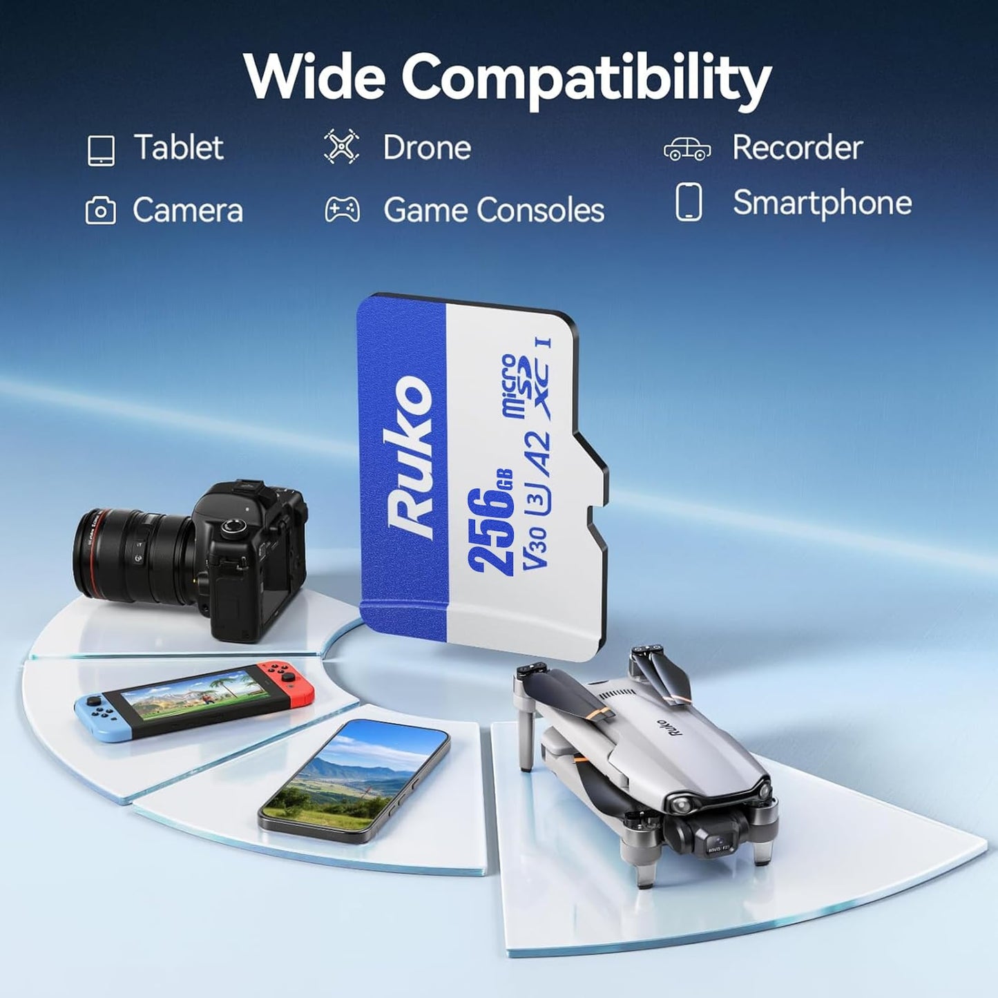 Ruko R256G MicroSD card and F11PRO 2 Plus Drones with Camera for Adults
