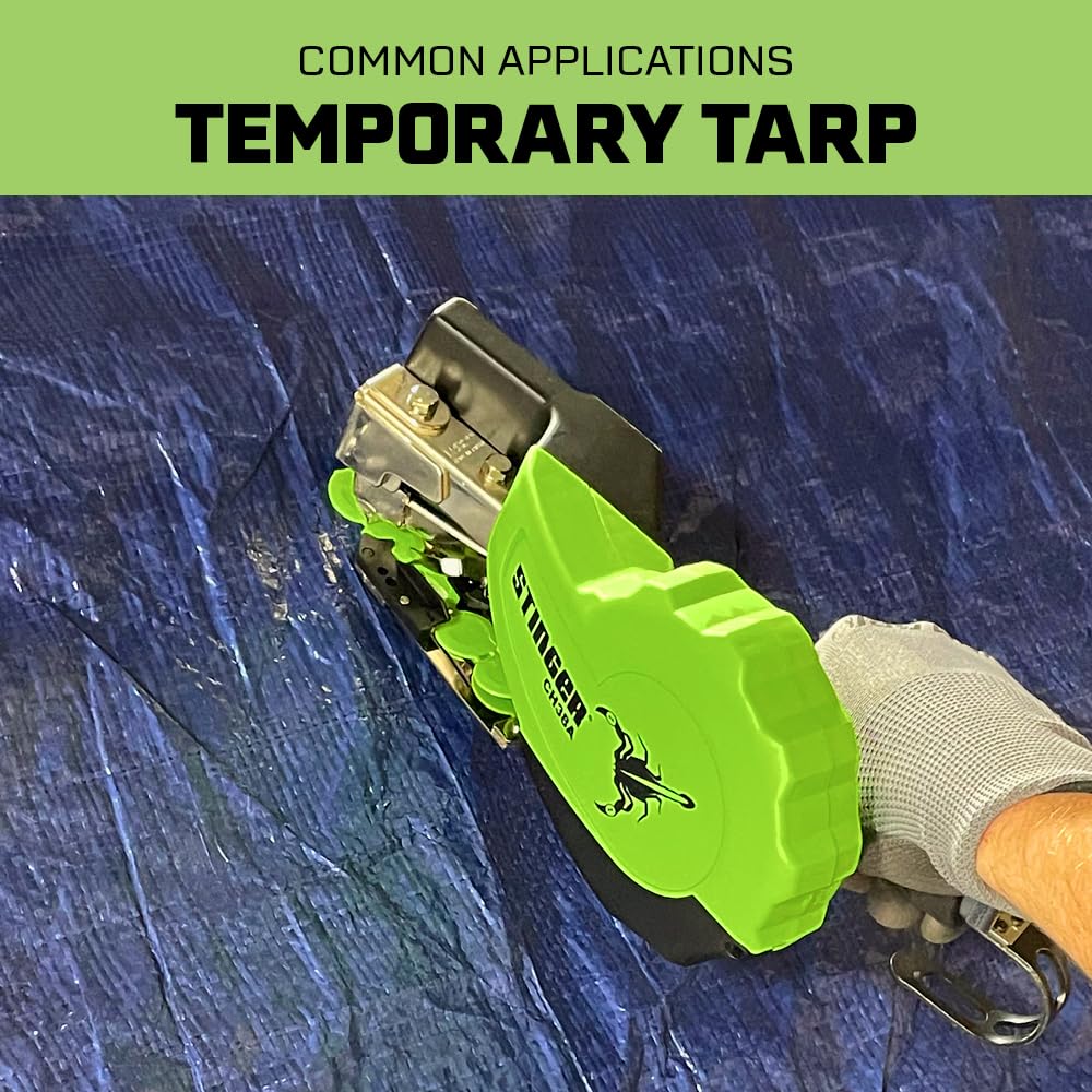STINGER CH38A Autofeed Cap Staple Hammer Tacker with StaplePac Include. Use for Roofing Underlayment, Housewrap, and Insulation