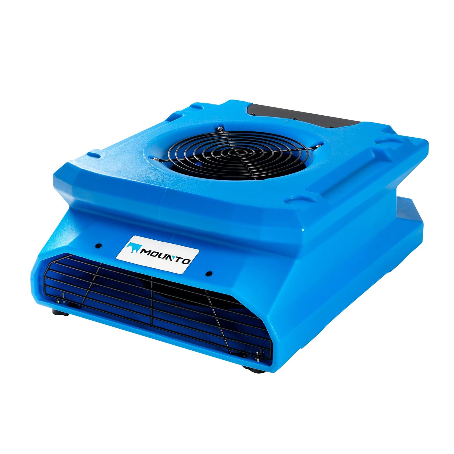 MOUNTO 1/4 HP 1200 CFM Low Profile Air Mover, 2-Speed Carpet Dryer Floor Fan with Dual GFCI Outlets, Stackable Lightweight Blower for Water Damage Restoration (Blue)