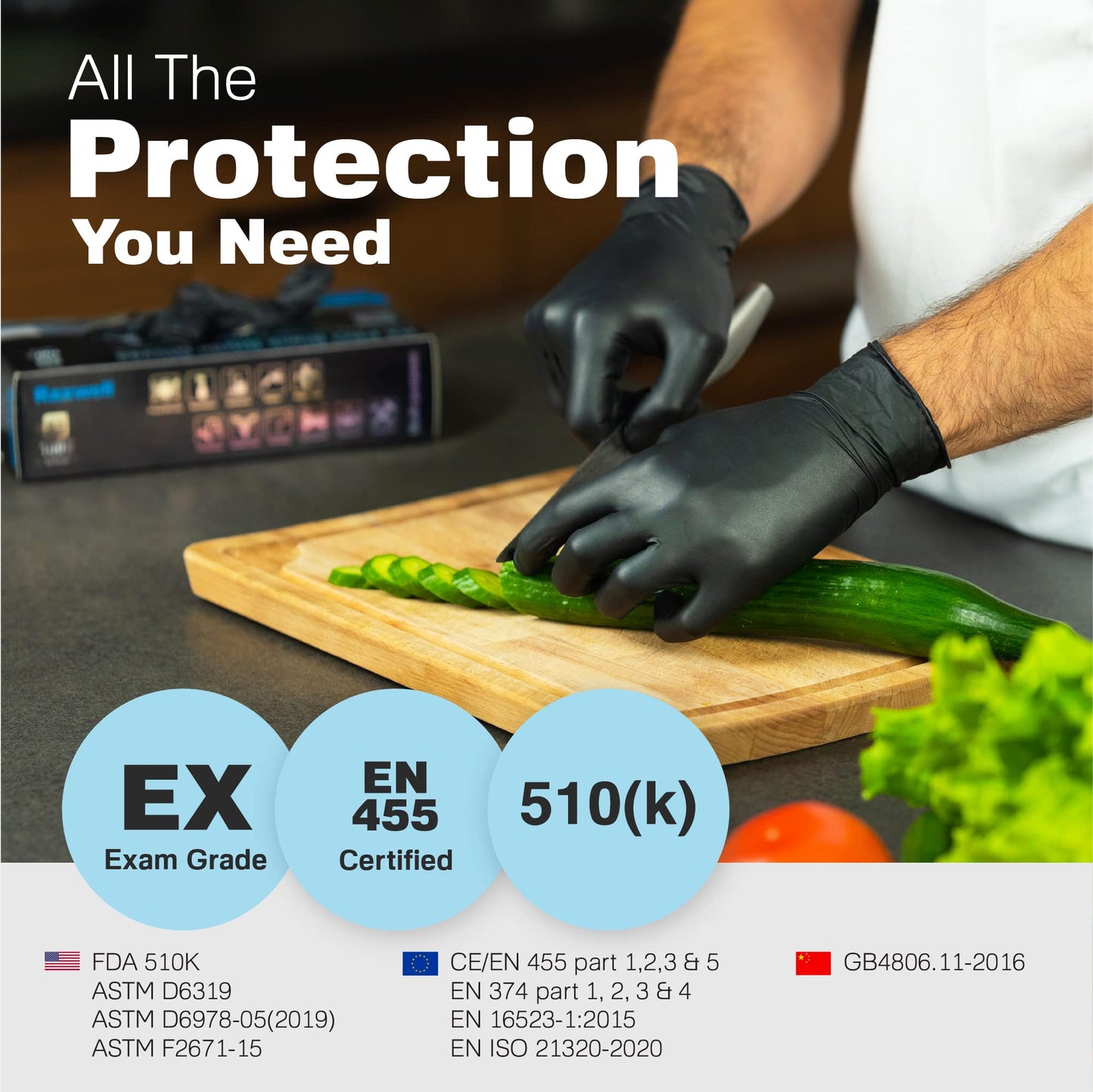 Raxwell Disposable Nitrile Gloves - Puncture-Resistant Mechanic Glove - Food Prep & Medical Use, Latex-Free - XX-Large, Pack of 900, Black