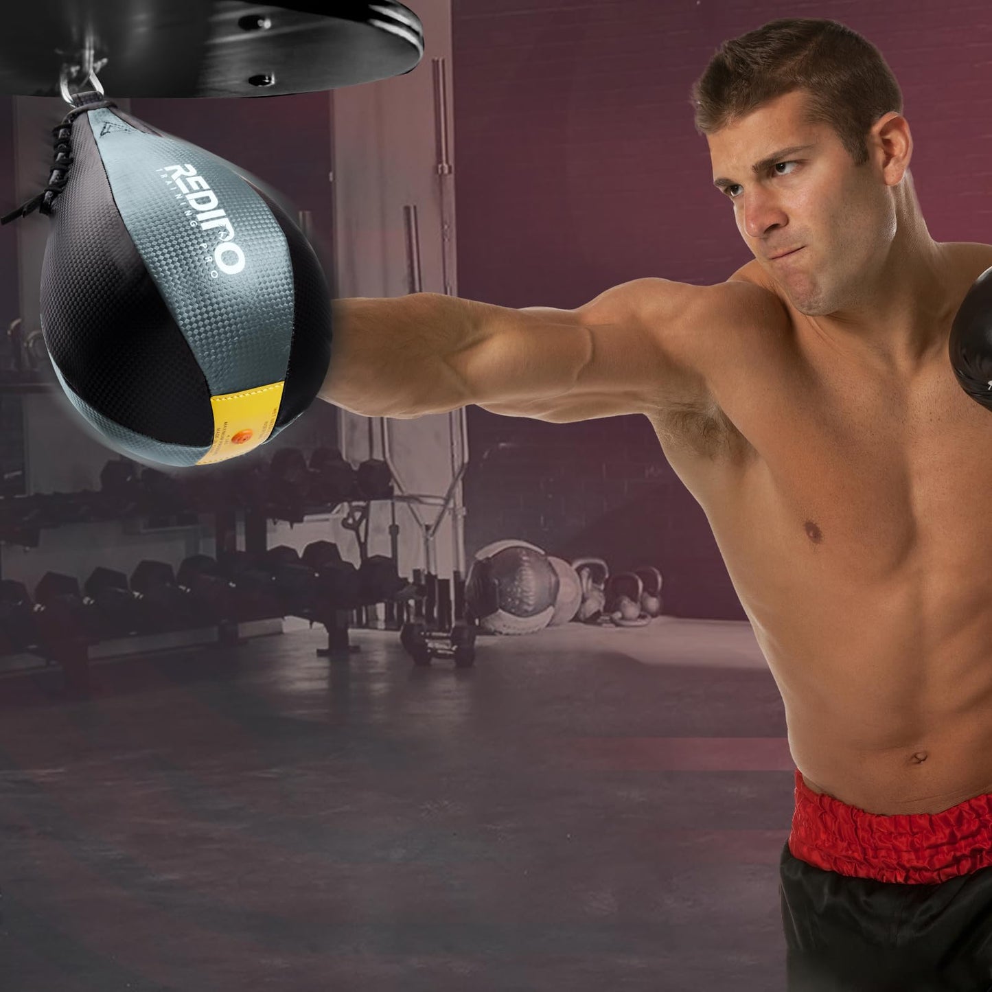 Redipo Boxing Speed Bag - PU Leather Speed Punching Bag for Boxing, MMA Training Speed Ball Reflex Ball Boxing Equipment, Punching Bag Workout Kicking Training Home Gym Exercise Speed Ball (Grey)