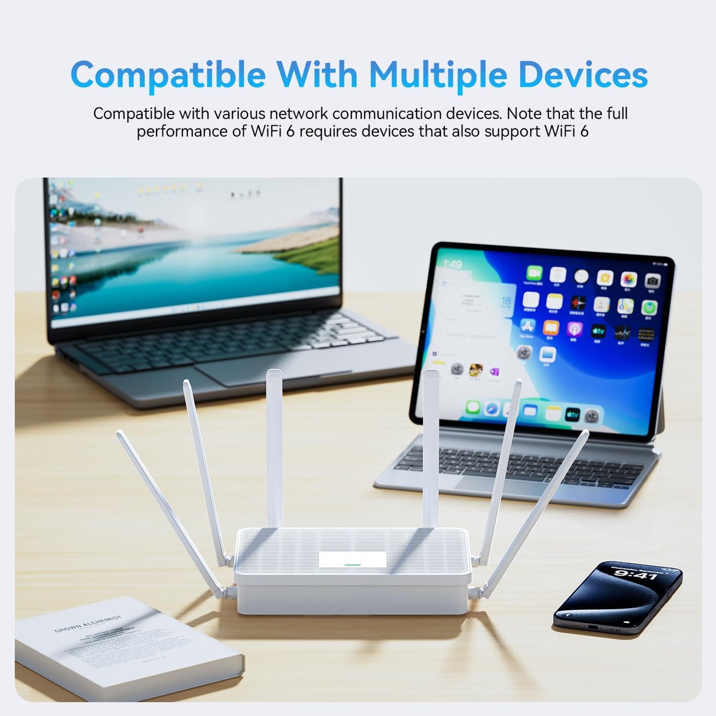bliyee 2026 AX3000 6 6 4 Setup New WiFi Router, Dual Band Full Gigabit Wireless Router with High-Gain Antennas |