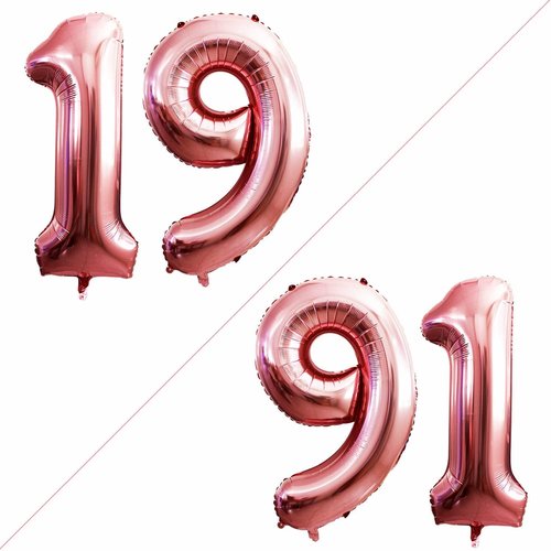 GOER Jumbo 42-Inch Number 19 Balloons - Rose Gold Foil Helium Birthday Decorations