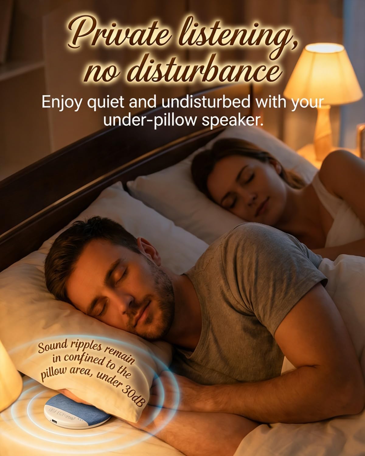 Frewac 2026 New Flat Under Pillow Speakers for Sleeping, Bone Conduction Pillows Speaker Bluetooth, Private Ultra-Thin