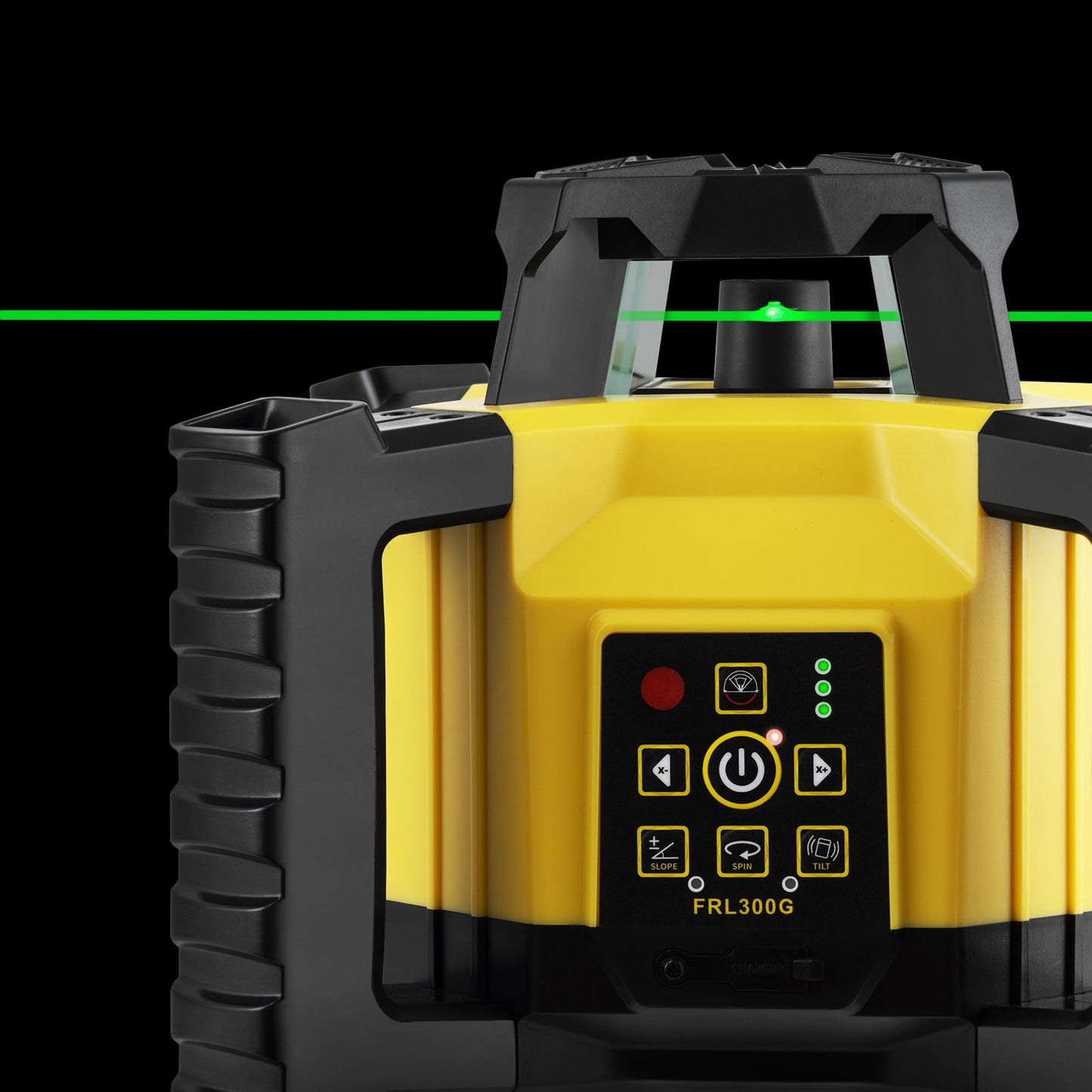 Firecore Self-Leveling Rotary Laser Level Kit, Horizontal/Vertical with Plumb Spot, 1969-Foot Range, Green Beam 360 Degree Construction Laser, Rechargeable Battery and Remote Control Included -FRL300G