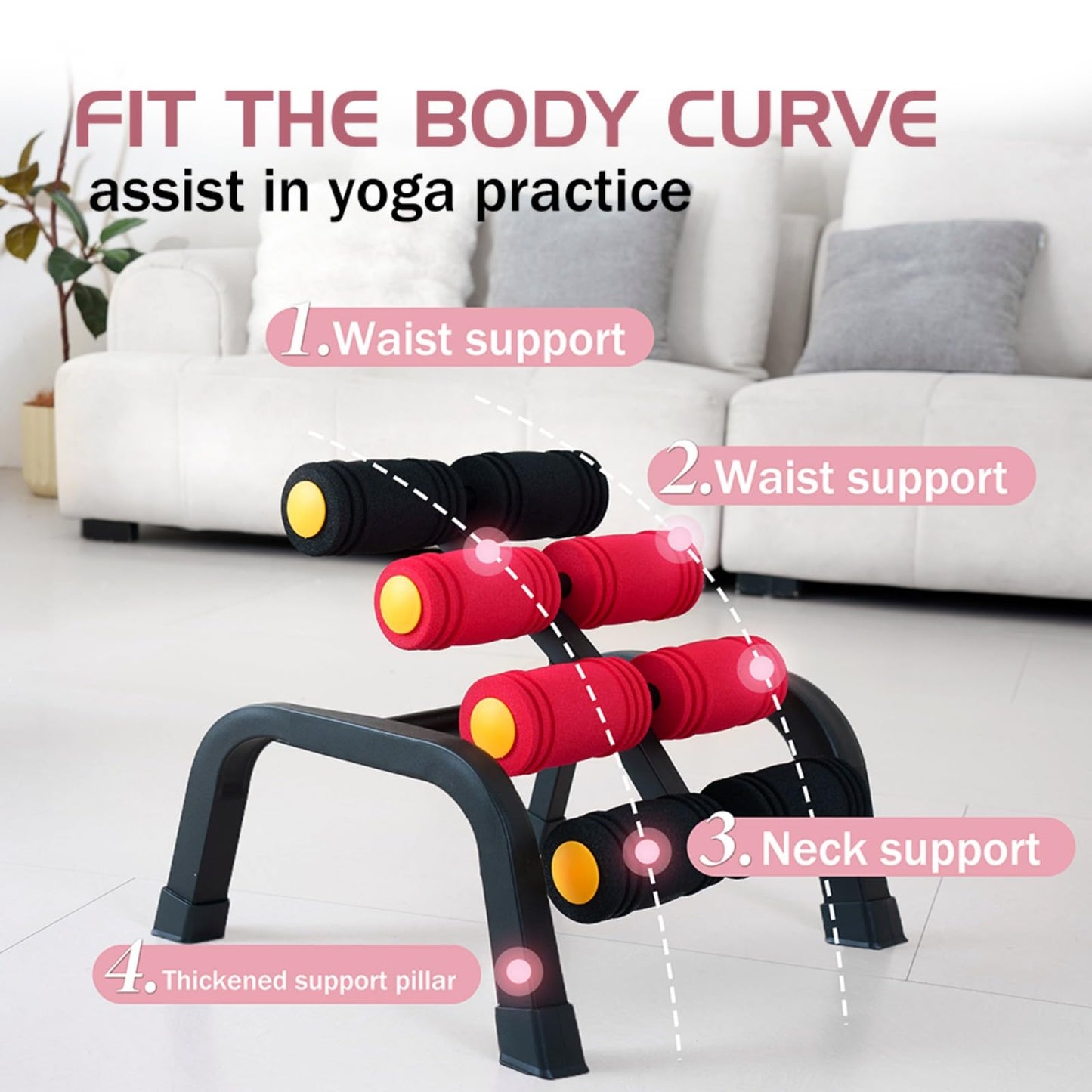 Magic BB Foldable Back Extension Machine Home Gym Sit Up Machine for Glute & Ab Workouts Squat Machine for Home Gym Back Exercise for Lower Back Training with Resistance Bands (Blue)