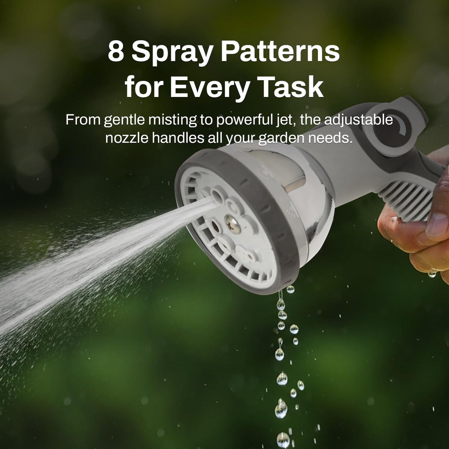Betta EaseReel Battery-Powered Wall-Mounted Retractable Hose Reel, with Quick-Access Dual Hose Length Control, 8 Spray Patterns Nozzle, Automatic Roll-Up & Tangle-Free Hose Guide (1/2'', 78FT/23m)