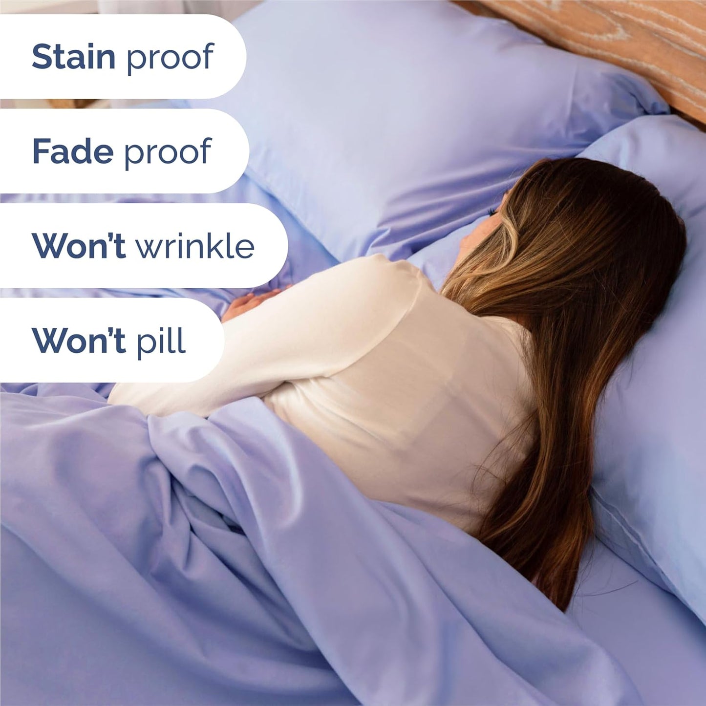 Split King Size Sheet Set by Oeko-Tex | 5-Piece Cooling & Breathable Bedding - Soft, Wrinkle-Free Lavender