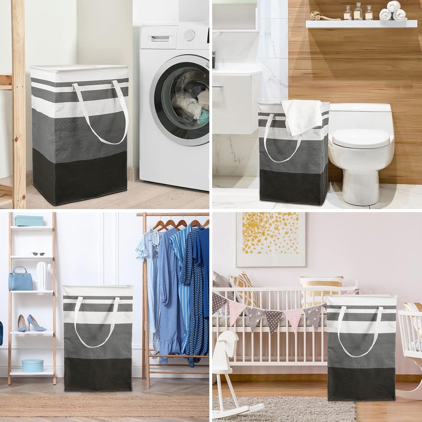 Skiennix 75L Large Laundry Basket - Waterproof & Collapsible Hamper with Extended Handles | Ideal for Bedroom, Bathroom & Dorm