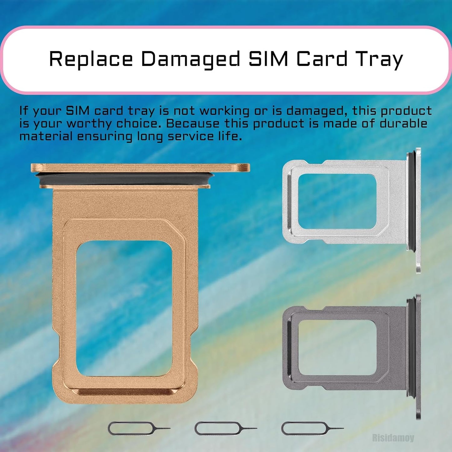 3 A1921 A2101 A2102 A2103 A2104 Color SIM Card Tray Holder Slot Replacement for iPhone XS MAX (Gold/Black/Silver)
