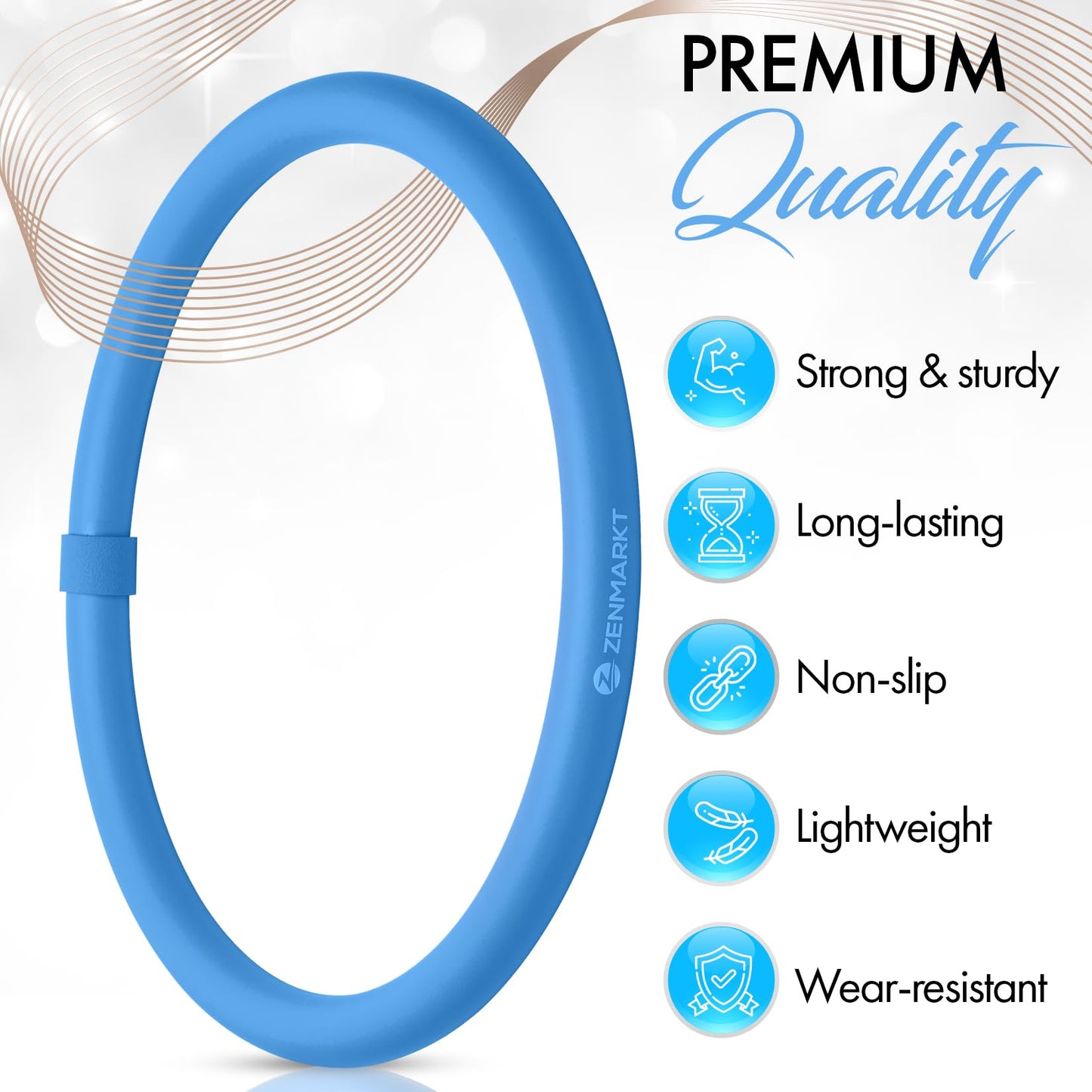 Weighted Fitness Hoop for Arms - Mini Upper Body Exercise Tool to Strengthen Arms and Shoulders - Lightweight Design for Fun Home Workouts (Blue)