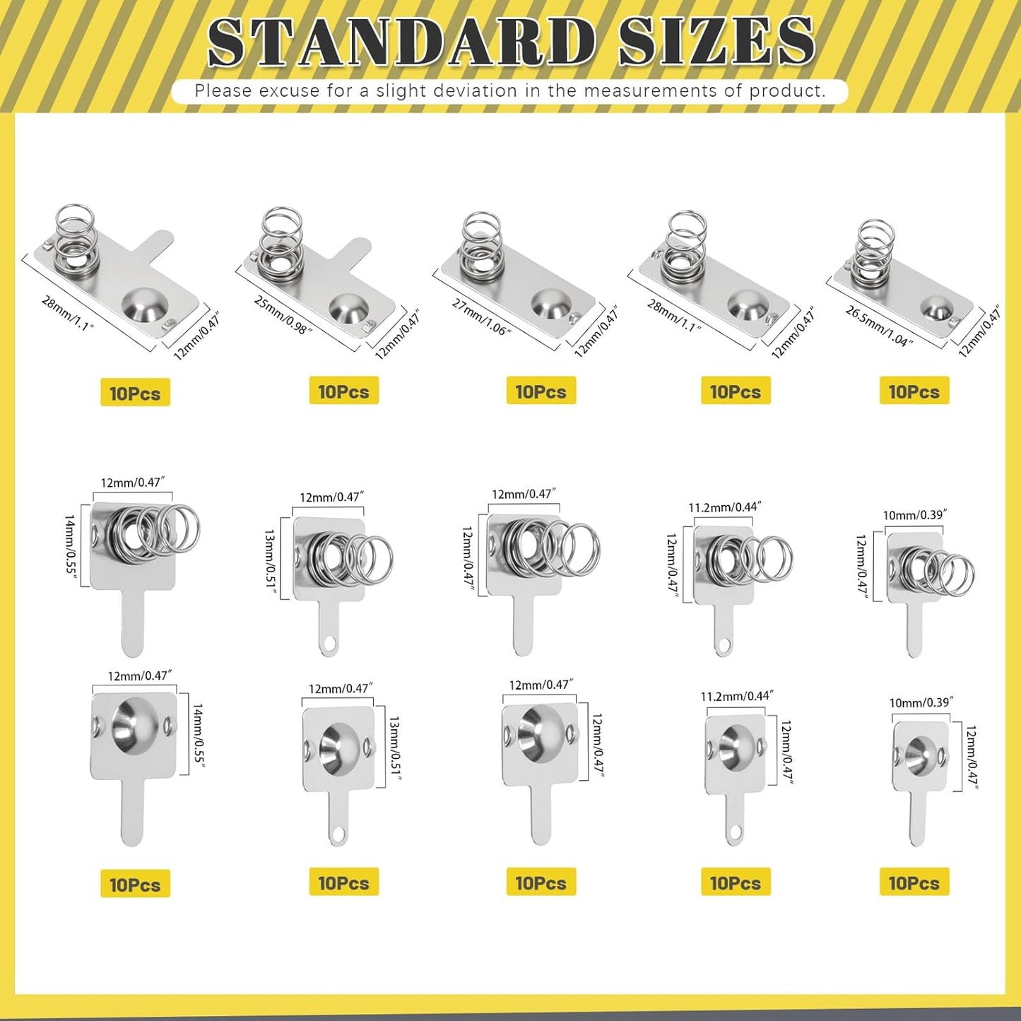 Mardatt 100Pcs Battery Springs AA, Battery Negative and Positive Nickle Plated Conversion Spring Contact Plate
