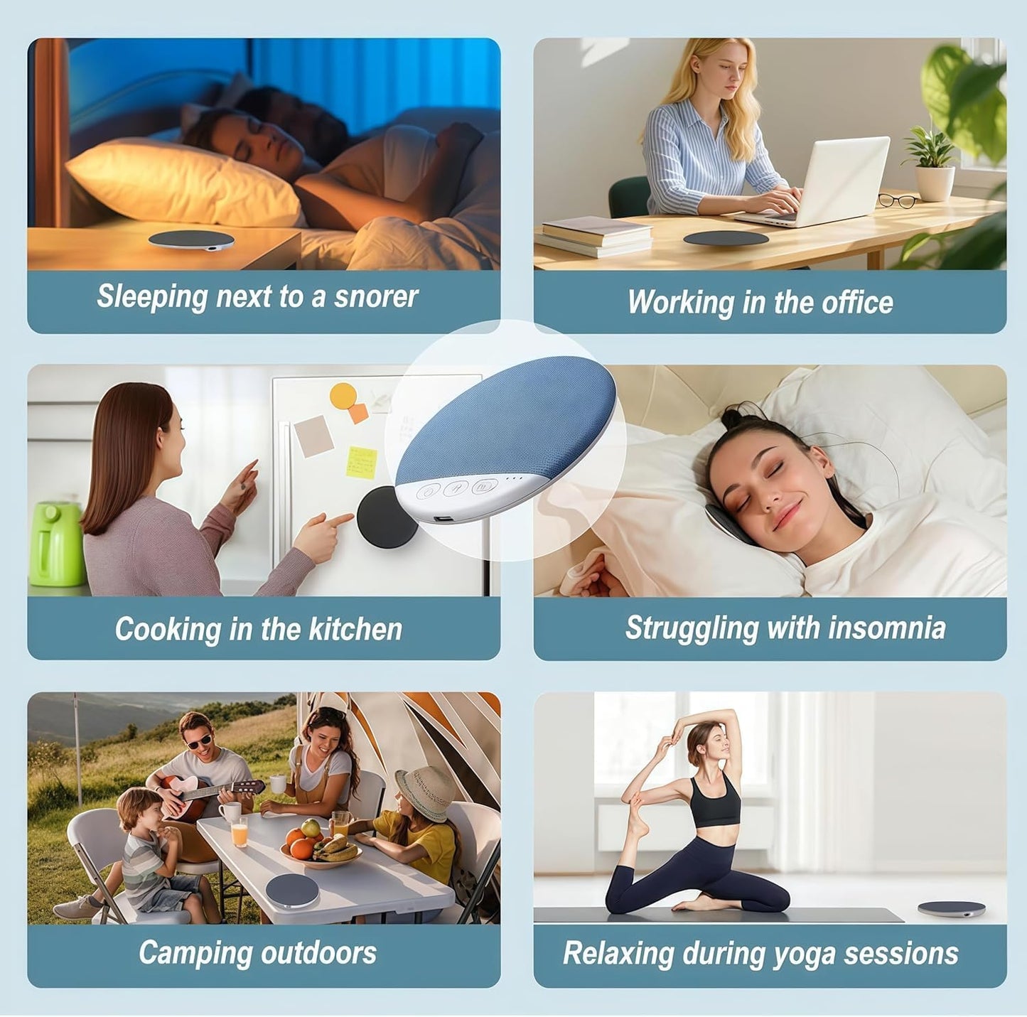 Generic 3.8x0.4Inch Sleep Speaker Under Pillow, Ultra-Thin Bluetooth Pillows Speakers with White Noise Sound, Volume