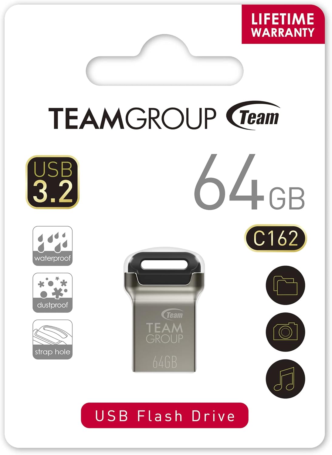 TEAMGROUP C162 64GB 3 Pack 3.2 1 3.1/3.0 100MB/s TC162364GB19 USB Gen USB Mini Fits Metal Read Flash Thumb Drive