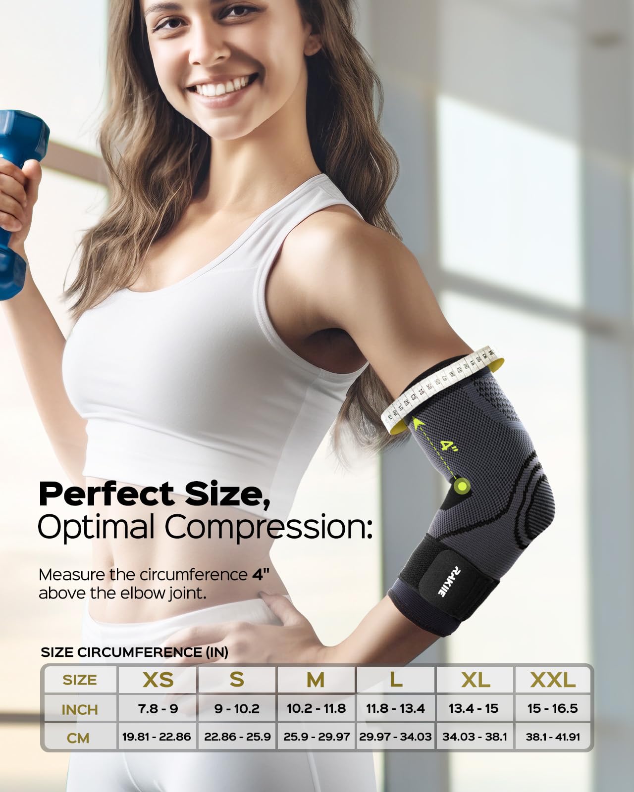Rakiie Elbow Support Brace for Men and Women, 2 Pack Elbow Compression Sleeve, Elbow Brace for Tendonitis and Tennis Elbow, Elbow Sleeve Reduce Joint Pain for Tennis, Golfer, Workouts Black (M)