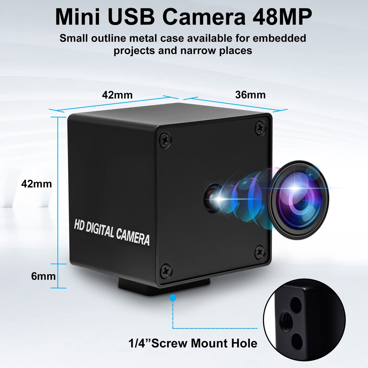 SVPRO Autofocus USB Camera 48MP 8000x6000 High Definition UVC Plug & Play Industrial Camera for 3D Printer, Machine Vision
