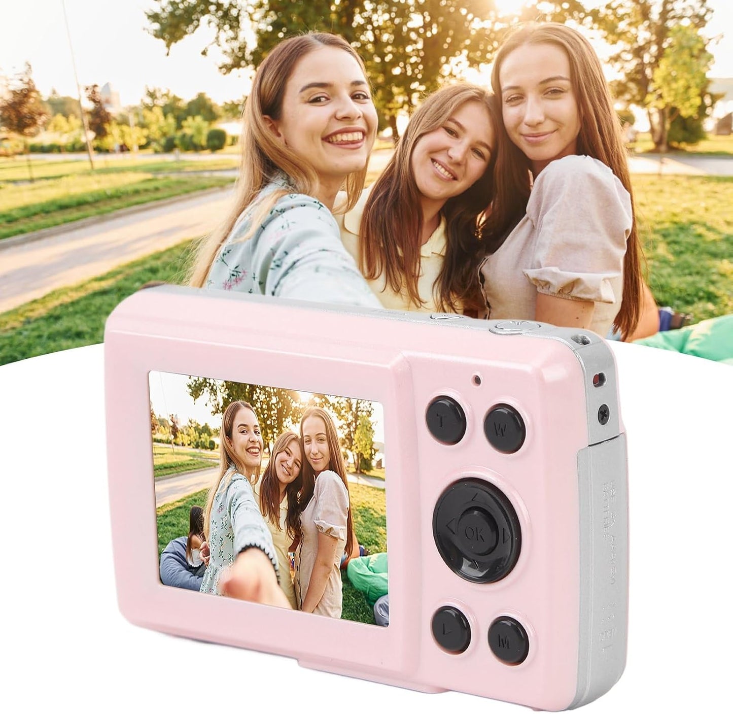 Yunseity 1080P 16X 64MP 2.4 Inch Full HD Zoom Digital Point and Shoot Camera, IPS Screen Auto Focus Vlogging Camera