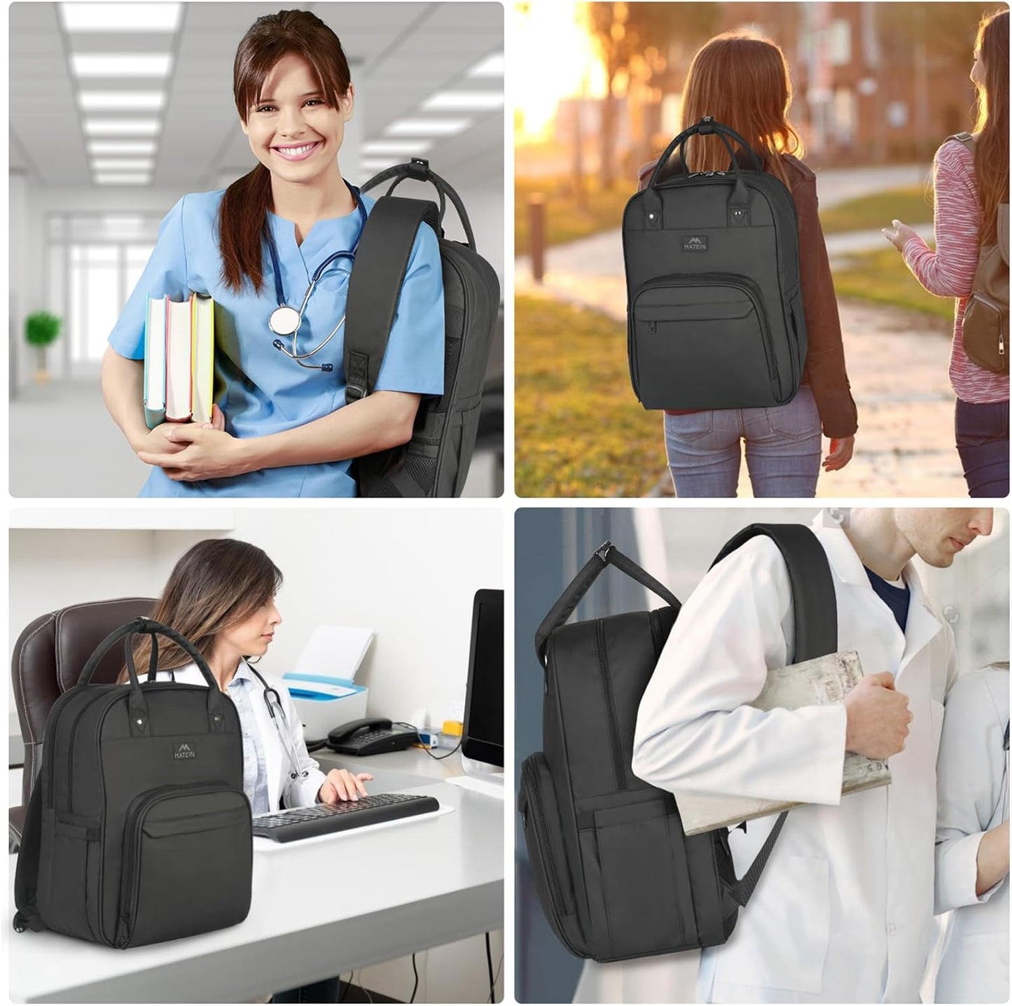 Backpack, 17 Inch Backpack MATEIN Nurse Extra Large Waterproof Laptop with Removable Organizer, Anti Theft Padded