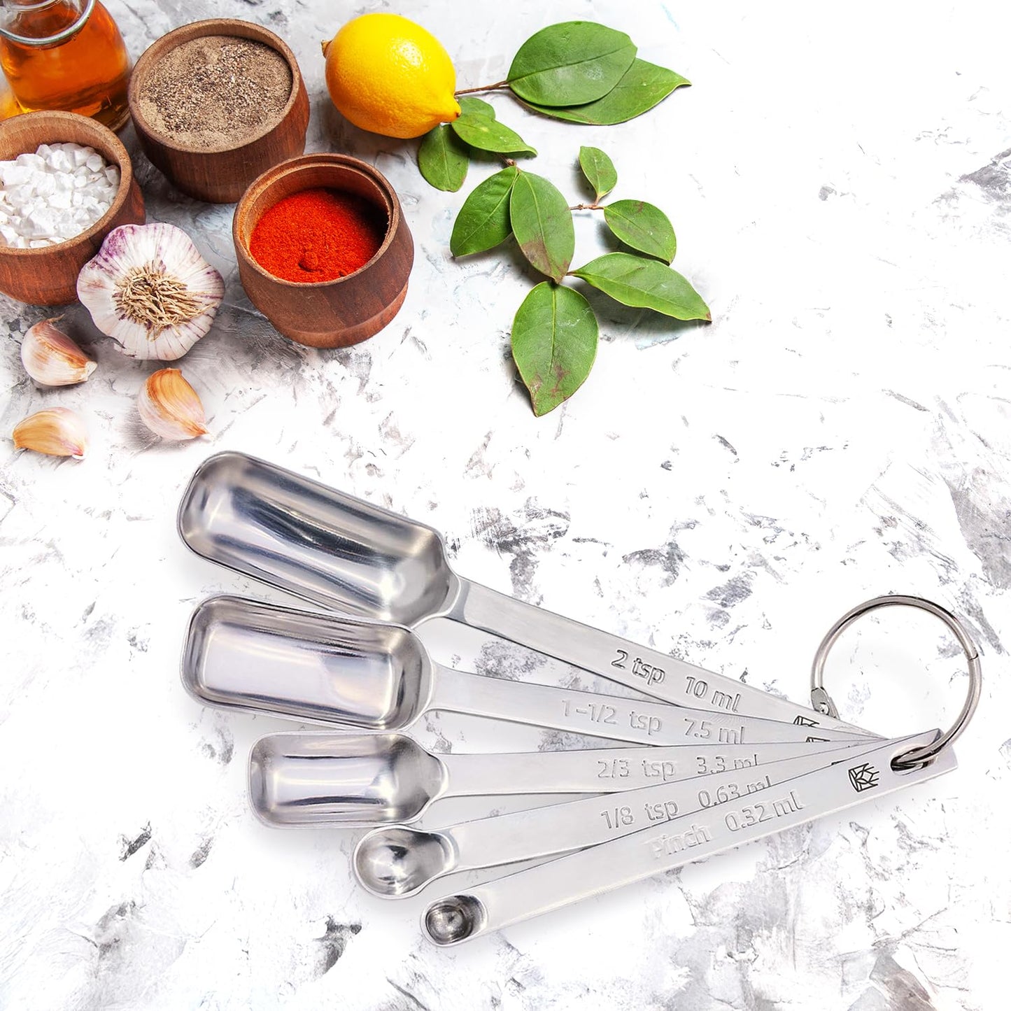 King Arthur Baking Company Odd-Sized Measuring Spoons, 18/8 Stainless Steel, 5-Piece Set, Precision Measures, For Baking And Cooking