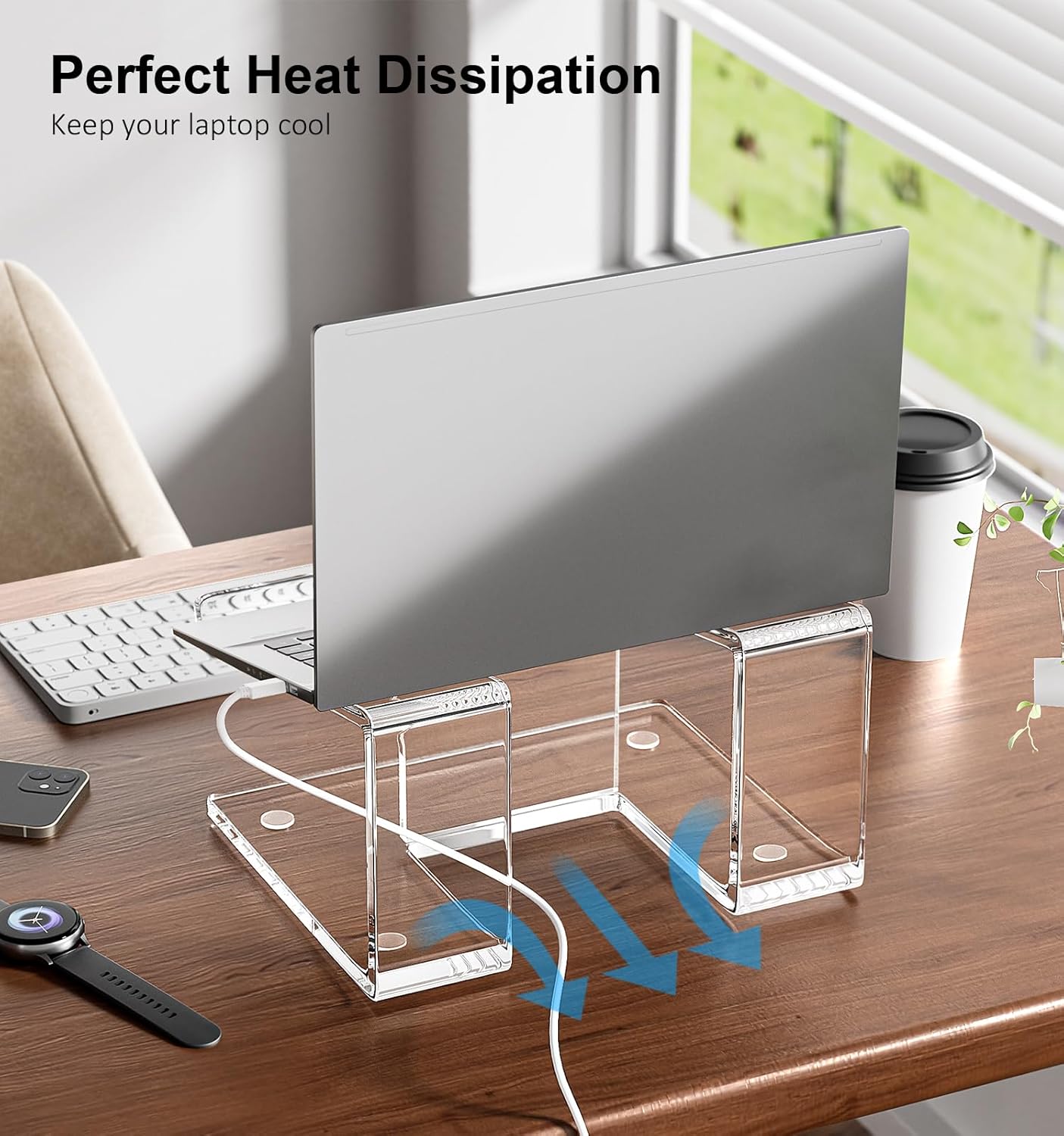 FUCDTEFC 10-17.3 Inch Acrylic Laptop Stand for Desk, Laptop Riser for Laptops, Ergonomic Computer Stand Holder