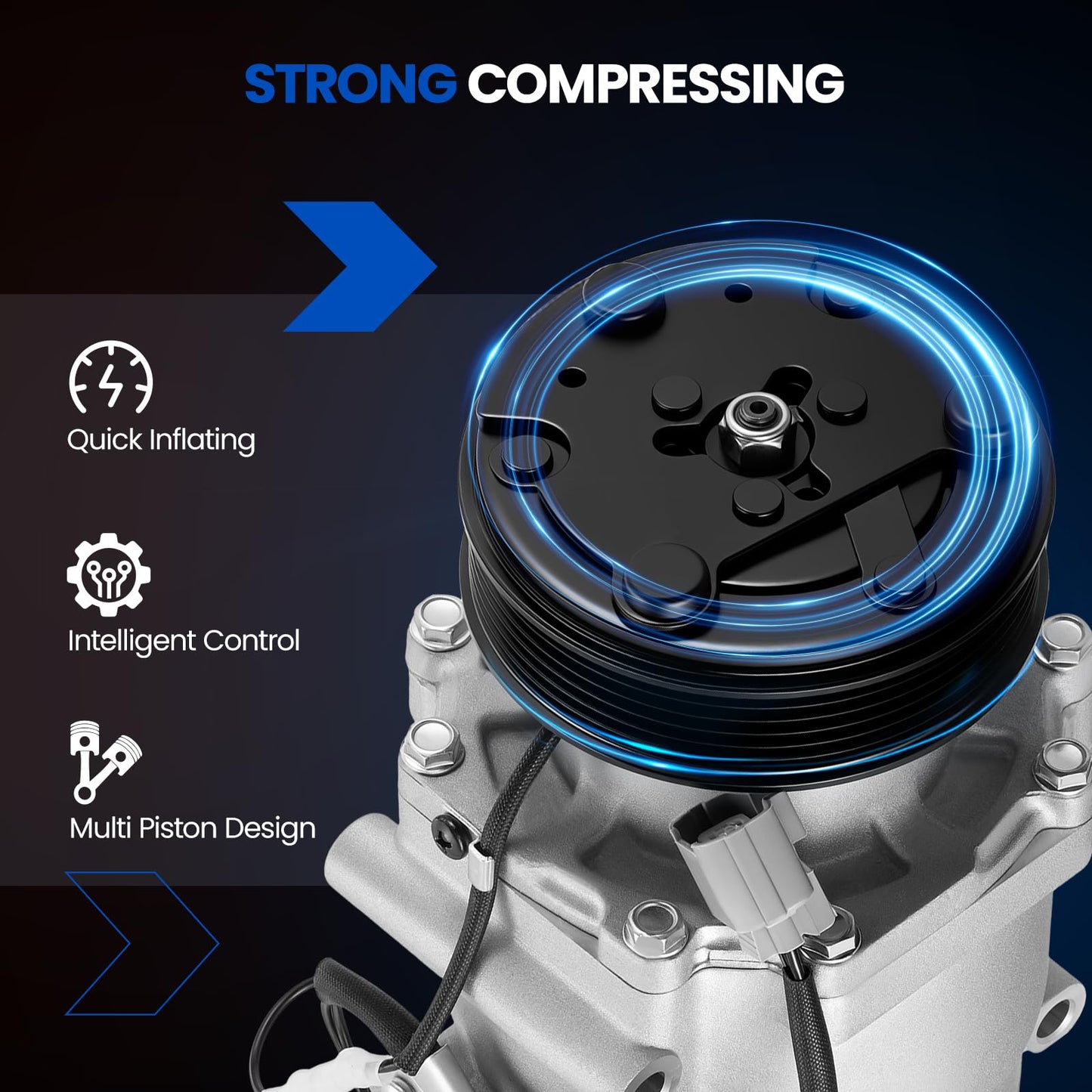 SYKRSS 77613 Air Conditioning A/C Compressor with Clutch Compatible with Acura EL 2001-2005 1.7L L4, Compatible with Honda Civic 2002-2005 1.7L L4