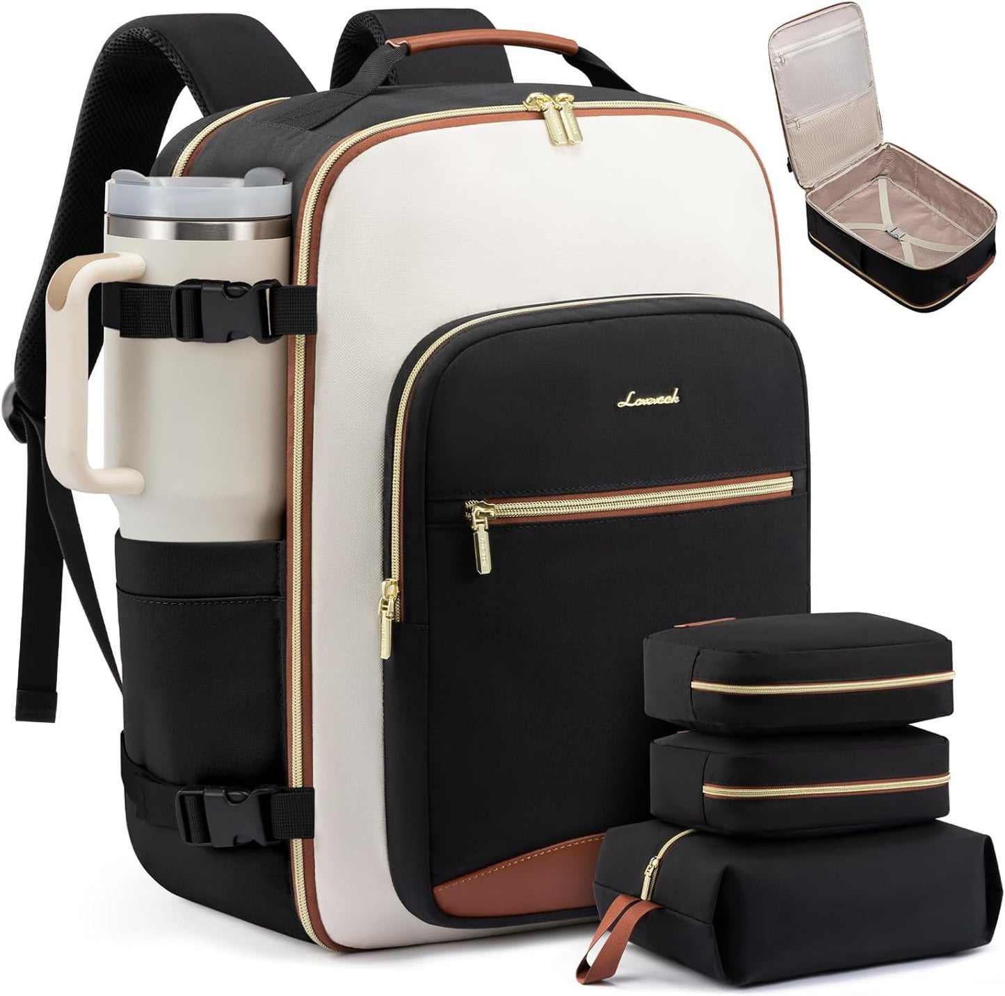 Backpack 40L Backpack 17" 3 Packing LOVEVOOK Large Travel for Women & Men, Carry on for Airplanes, TSA Personal Item