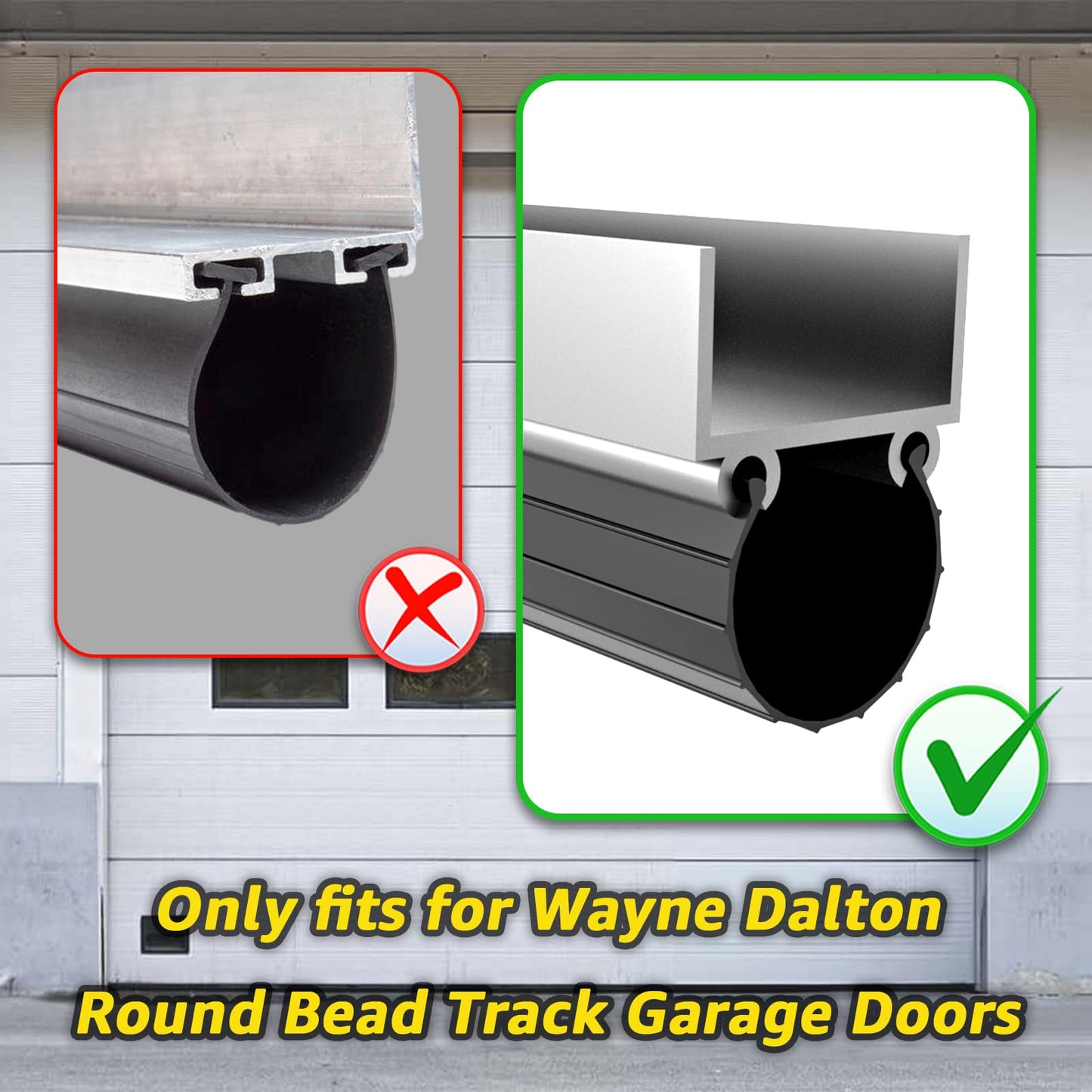 for Wayne Dalton Garage Door Bottom Weather Seal 154448 Replacement for Weather Stripping Fit 16 FT Wide Doors（16Ft）