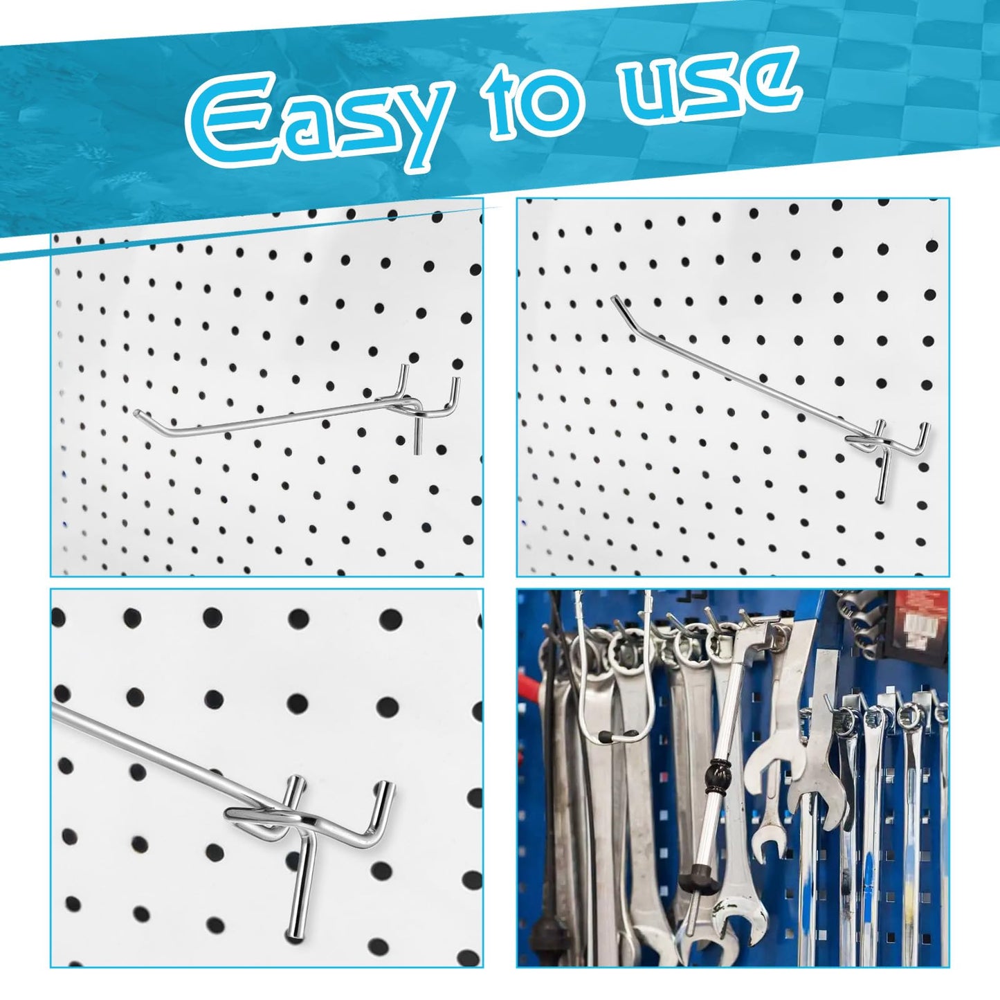 IANFAN 100 Pack 6 Inch Pegboard Hooks, Metal Shelving Hooks Organizer, L-Shape Design, Rust Resistant, for Garage Tools Storage