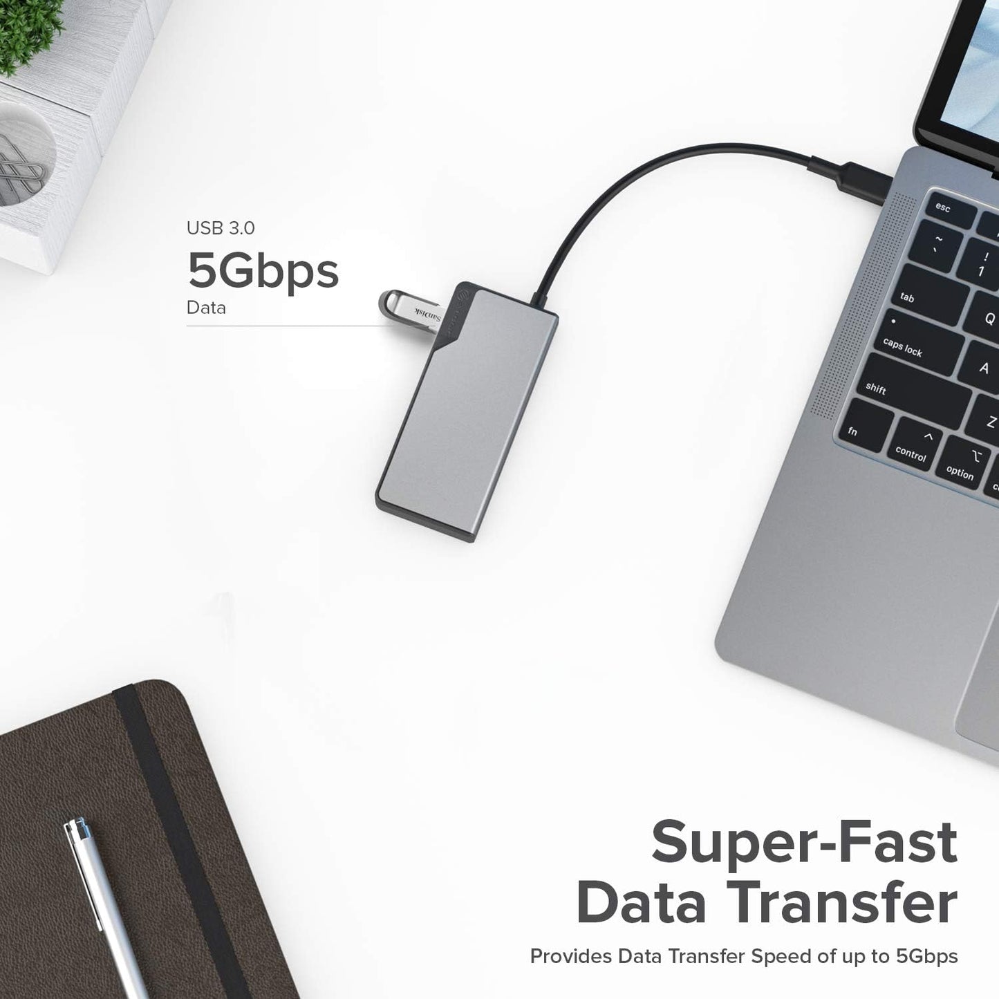 ALOGIC 4in1 4xusb-a 3.0 UCFUUA-SGR USB-c Fusion Swift Hub Dock USB Space Grey