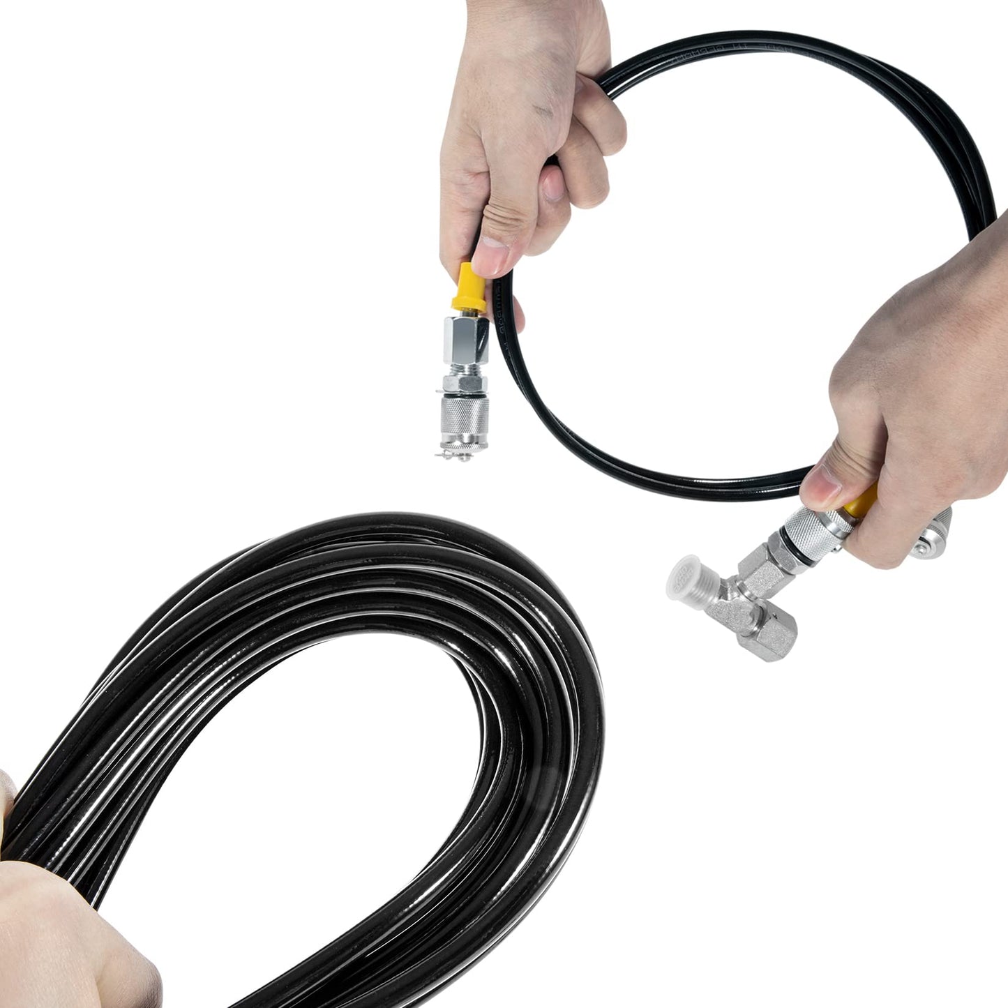 yourour Hydraulic Pressure Test Kit, 150/1500/3500/6000/9000 PSI, 5 Gauges, 13 Test Couplings, 14 Tee Connectors, 5 Test Hoses, with Sturdy Carrying Case for Construction Machinery Excavator