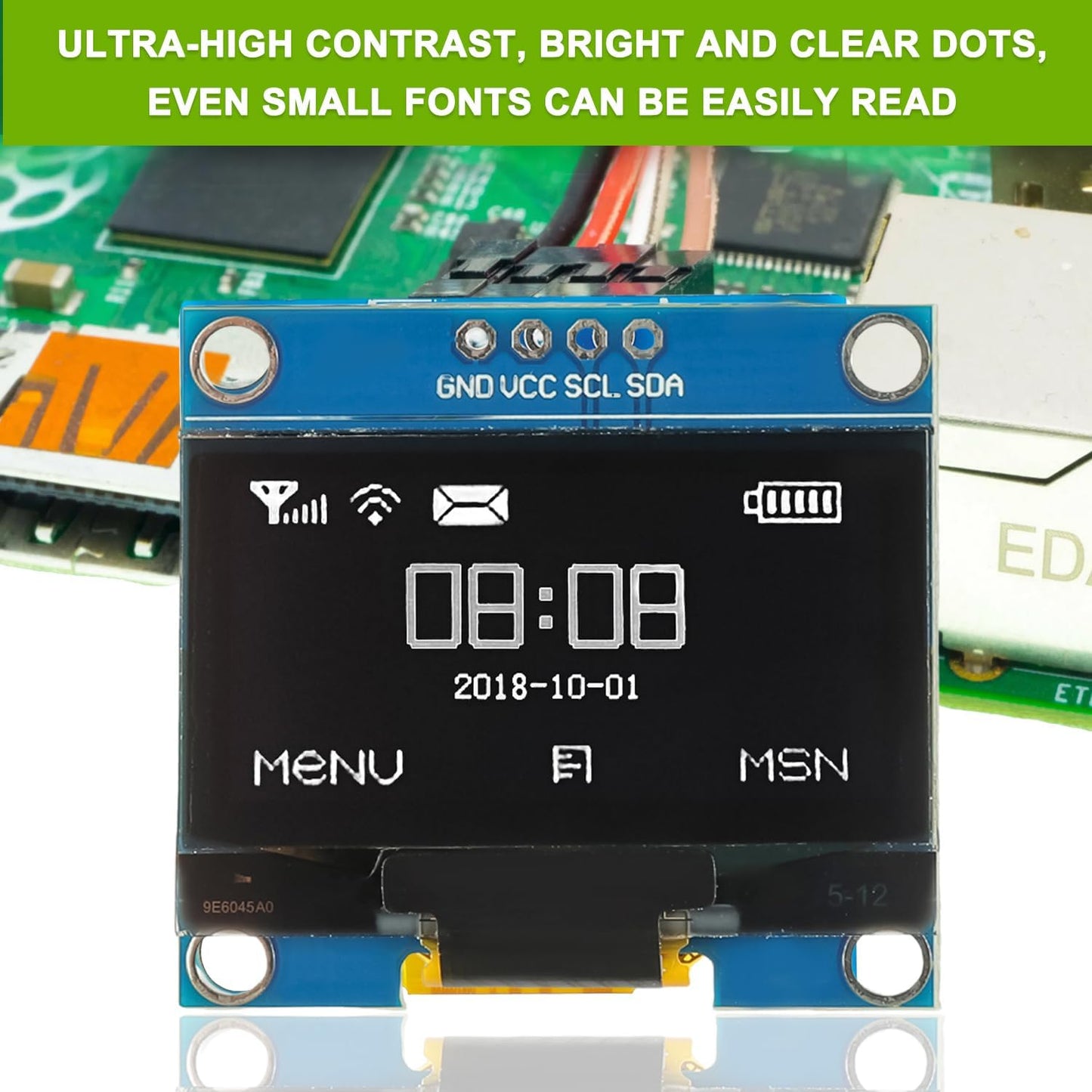 EPLZON 5 Pack 1.3 inch 128x64 OLED IIC Display Module Pixel Mini Self-Luminous Display Screen Board for Arduino