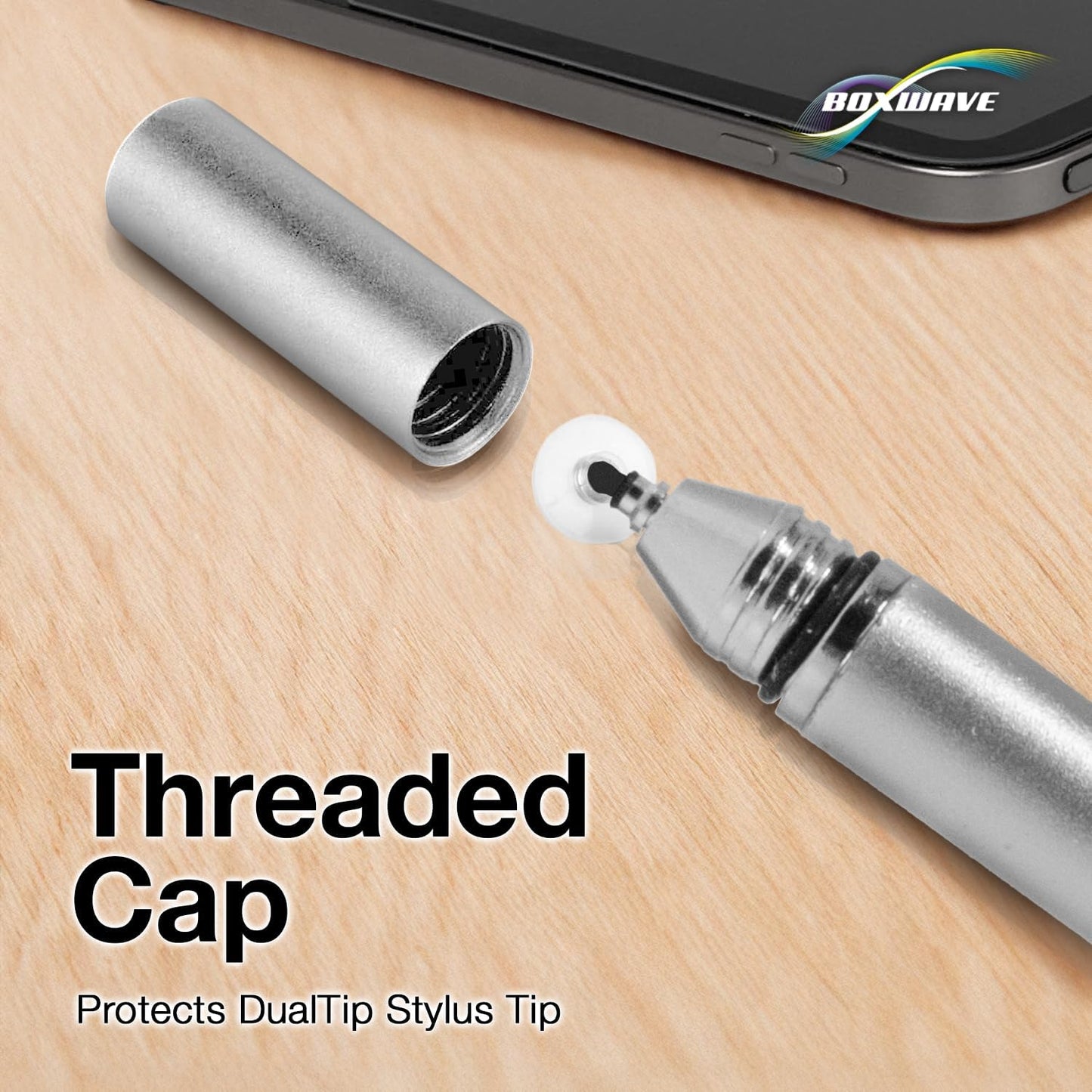 BoxWave S24 Stylus Pen Compatible with Samsung Galaxy FE - DualTip Capacitive Stylus, Fiber Tip Disc Tip Capacitive