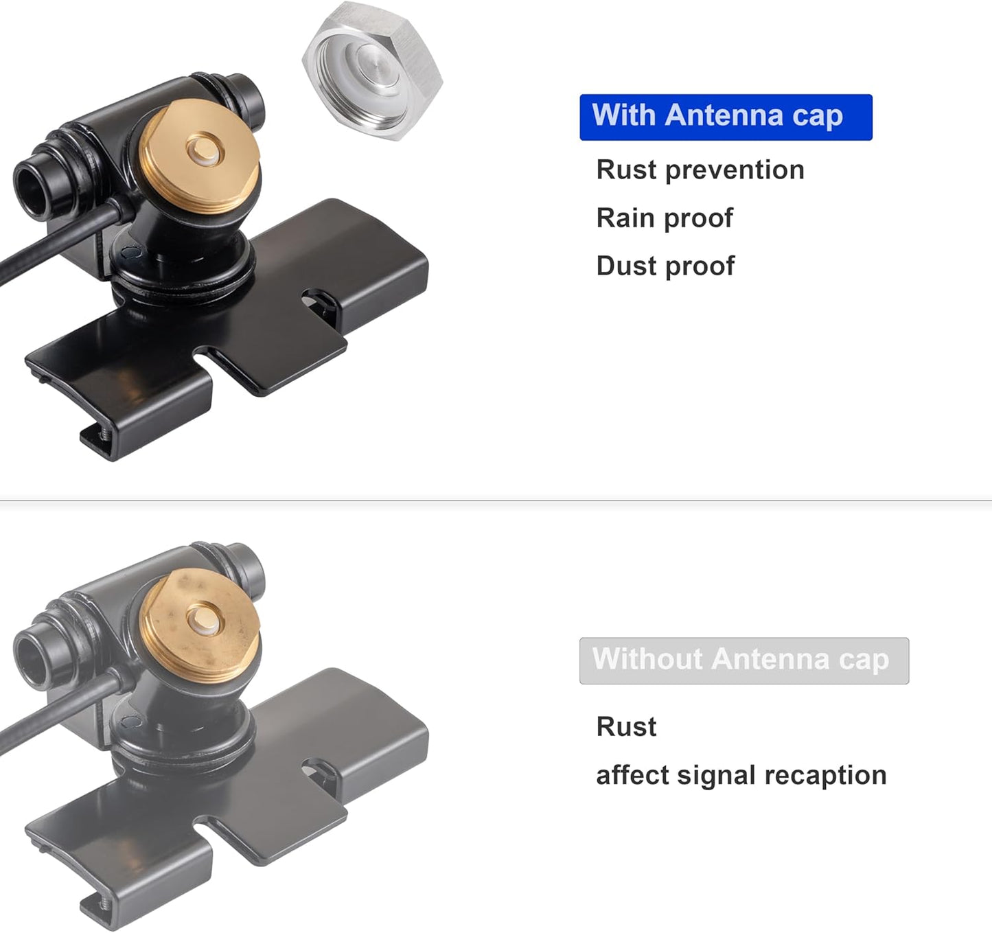 eifagur PL-259 16.5 Adjustable NMO Antenna Lip Hatchback Mount W/NMO Mount Cap UHF Male ft Cable for Vehicle Truck Car