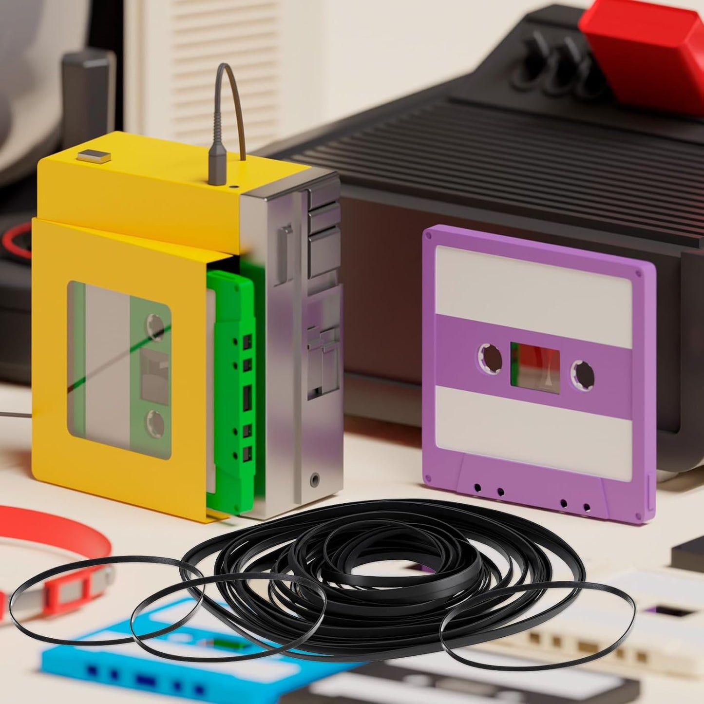 Sliverdew 50 Cassette 40-135 mm 4mm Cassette Pcs Belts Recorder Rubber Belts Recorder Repair Maintenance Tape Machine