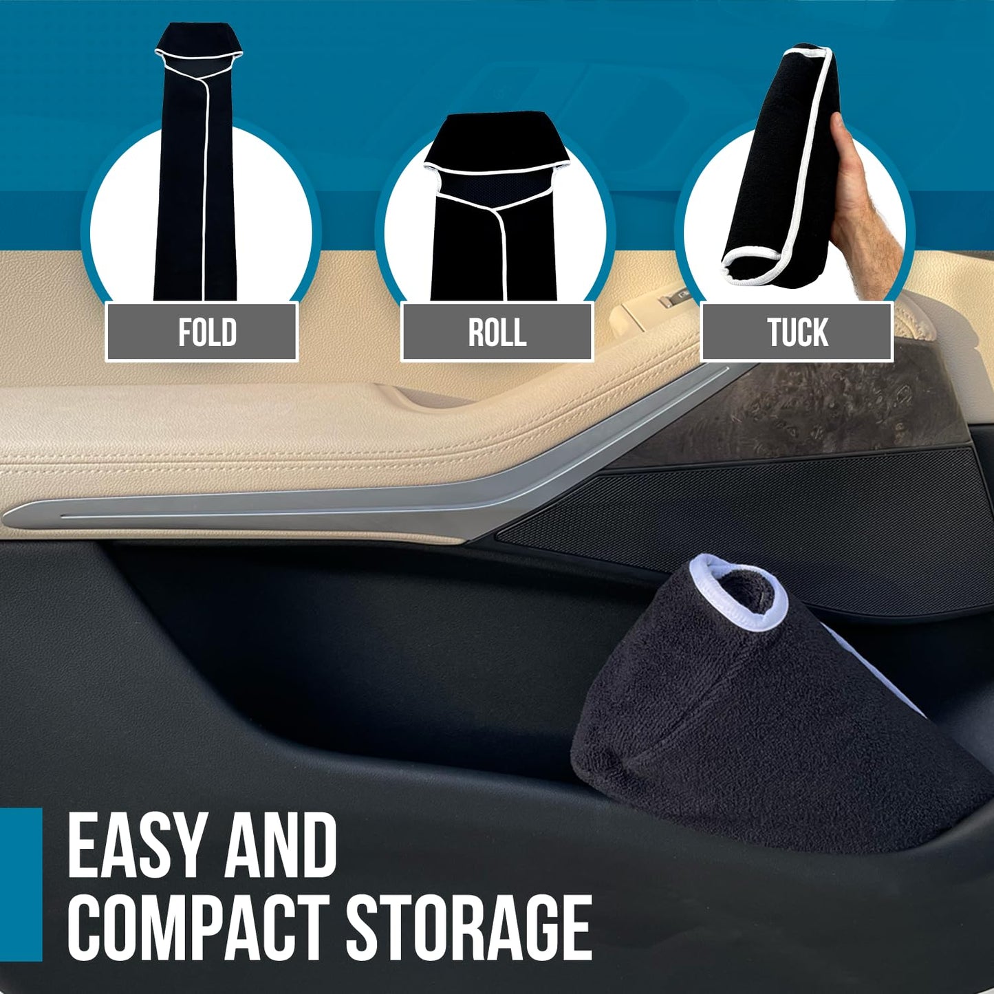 DryvaSeat - Premium Microfiber Towel Car Seat Cover - Waterproof & Sweatproof - Universal Fit, Machine Washable, Non-Slip - Seat Protector for Car, Truck, SUV, Van (Black, 2 Pack)