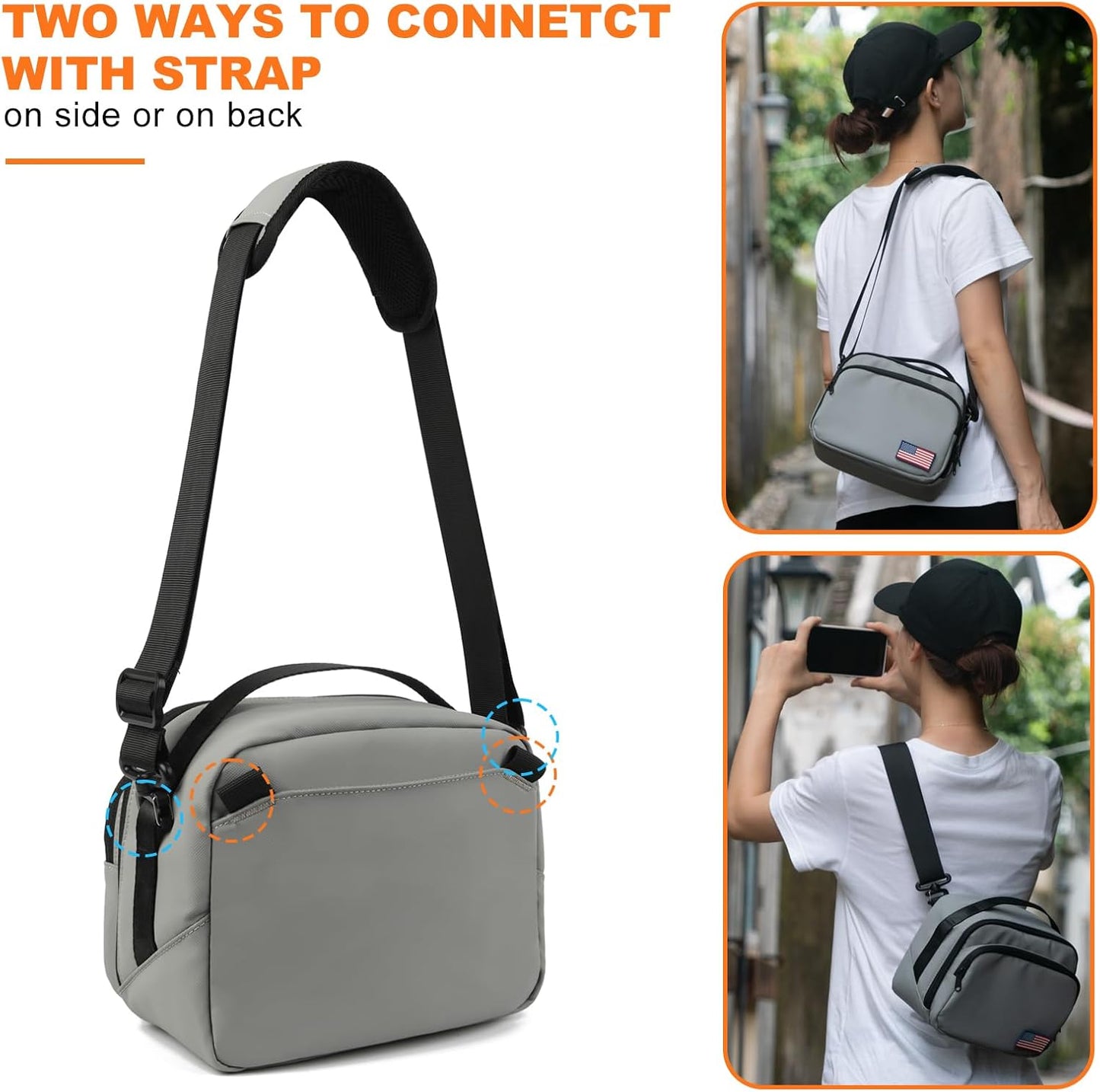 TULLIO Besnfoto Camera Bag Small Purse Crossbody Camera Shoulder Case Waterproof Canvas Cute Compact Photography Bag