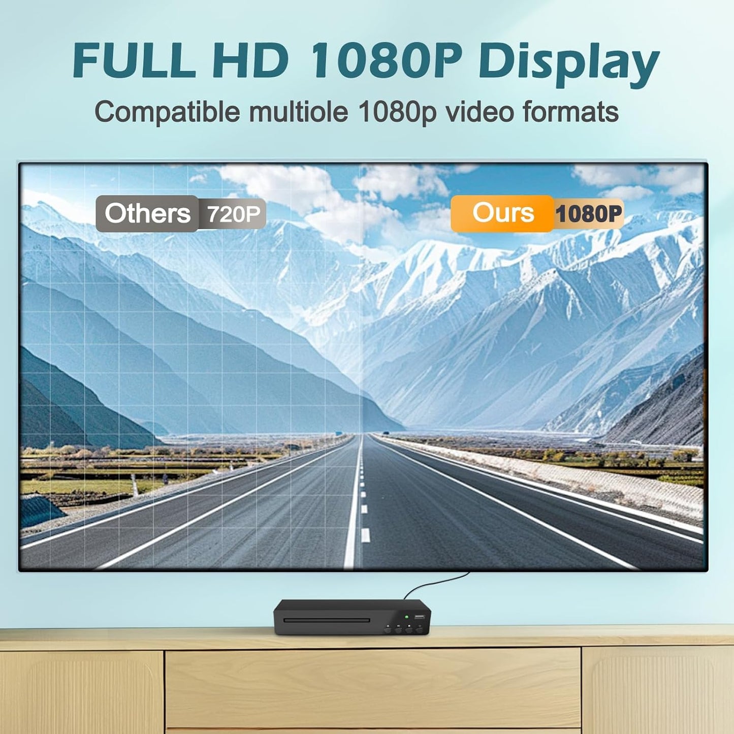 Delleson 1080P Region Free DVD Players for Smart TV All Region DVD Player with USB Input, Compact CD DVDs Players