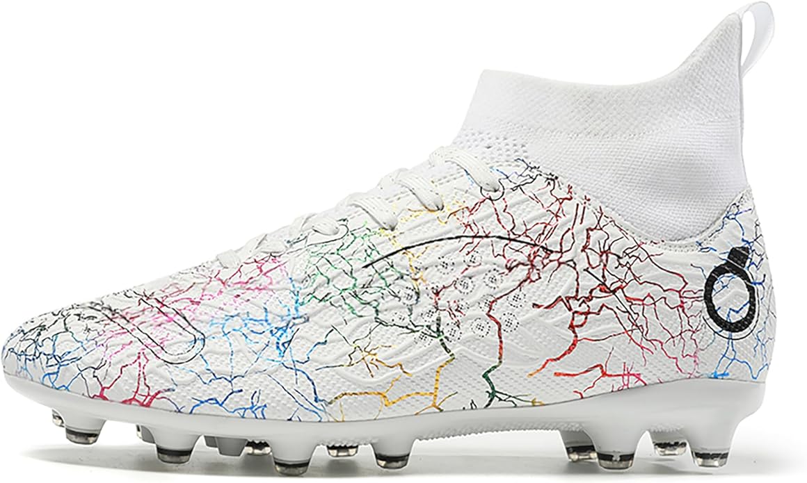 Men's Soccer Shoes High-Top Soccer Cleats Outdoor Breathable Athletic Professional Spikes Youth Boys Football Shoes Unisex