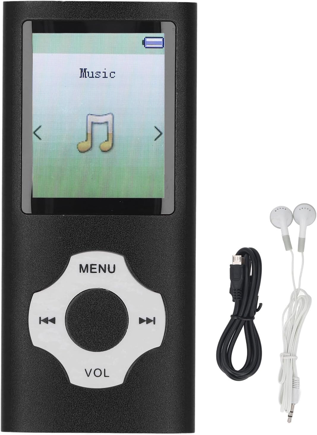Jectse MP3 MP3 MP4 16GB Bluetooth Player, Ultra Slim Player Portable Music Player with Small Memory Card, Noise