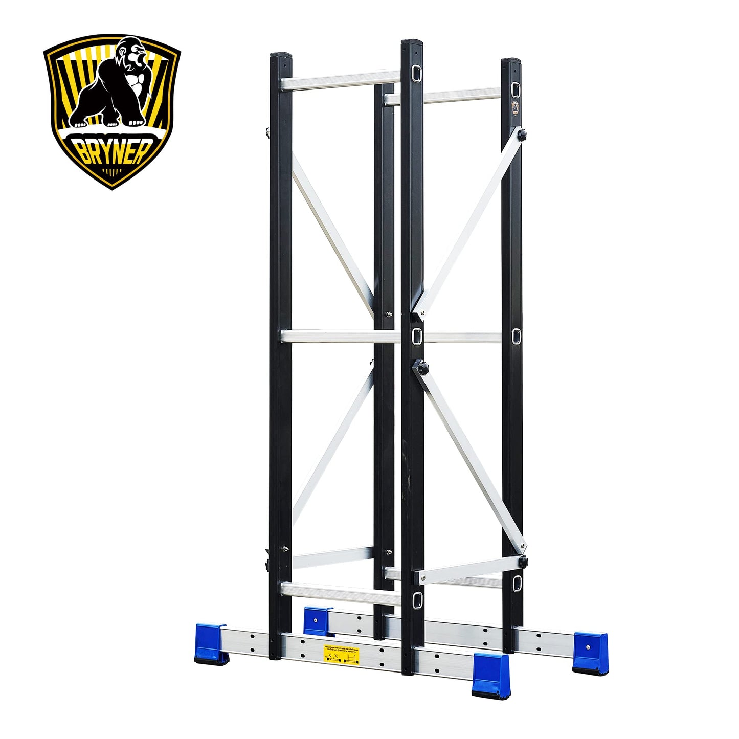 Scaffolding Platform, Work with 7 in 1 Multi-Purpose 19.6Ft Folding Ladder, Supporting Rack and Steel Trays Work Platform