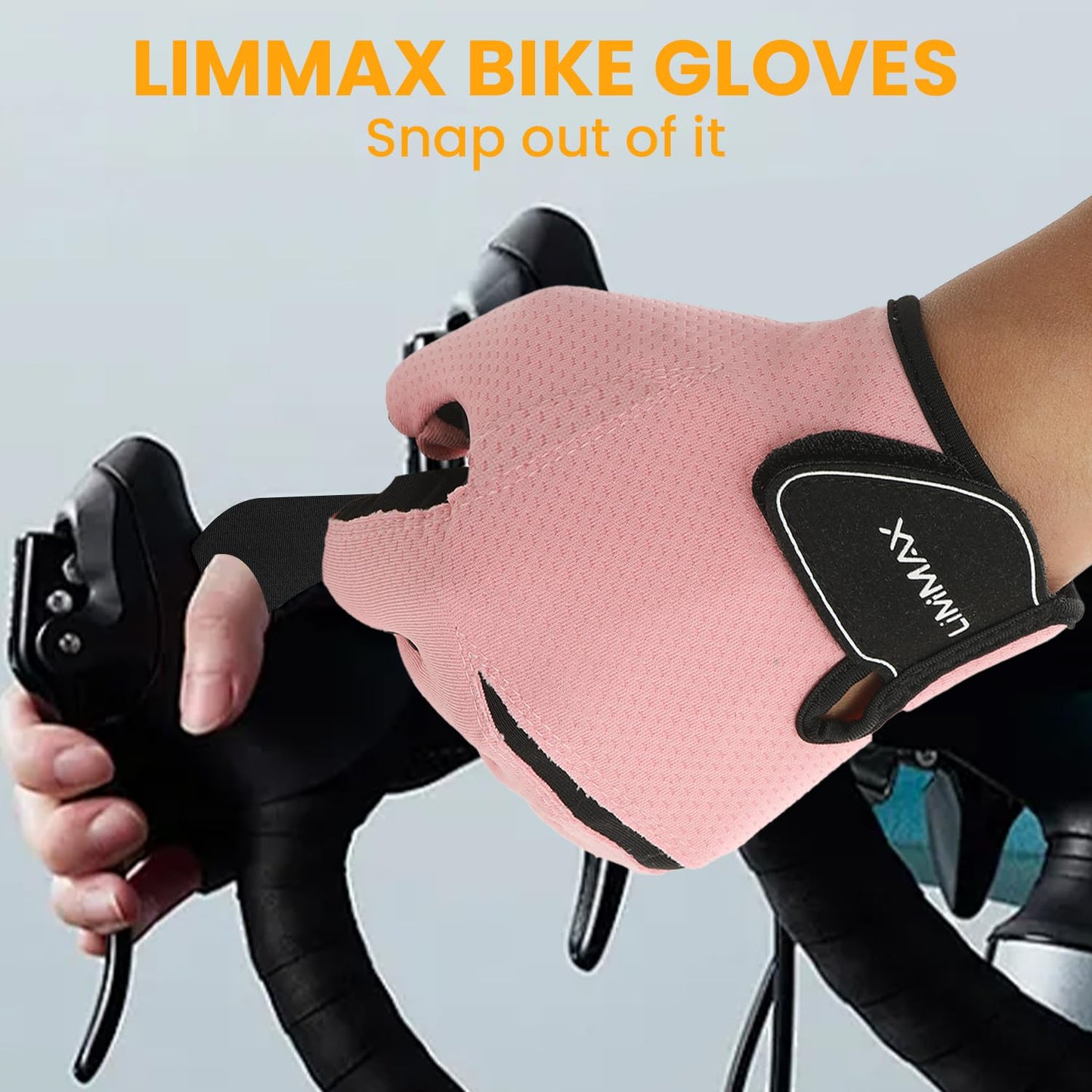 LiMiMAX Workout Gloves for Women & Men, Breathable Half Finger Gym Gloves with Non-Slip Padded Palm, Lightweight Fitness Gloves for Weight Lifting, Cycling, Crossfit, Training, Pink