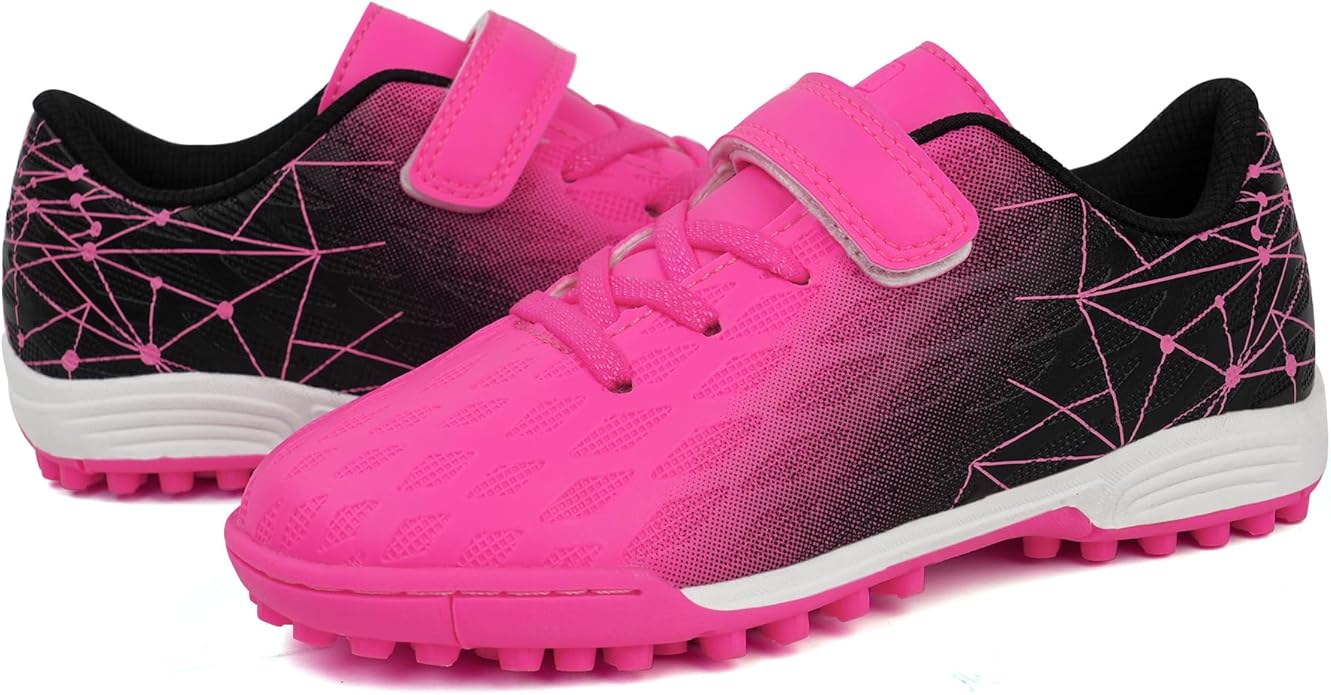 brooman Kids Indoor Soccer Shoes Boys Girls Soccer Cleats Athletic Turf Shoes