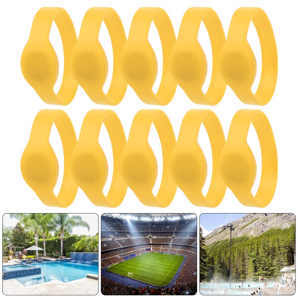 Dioche RFID Wristbands 13.56MHz Silicone Waterproof 10 Pack – Rewritable NFC IC Access Control Bracelets, Contactless Smart Wrist Bands for Gym Pool Sauna Hotel Events, Durable Reusable Entry Bands