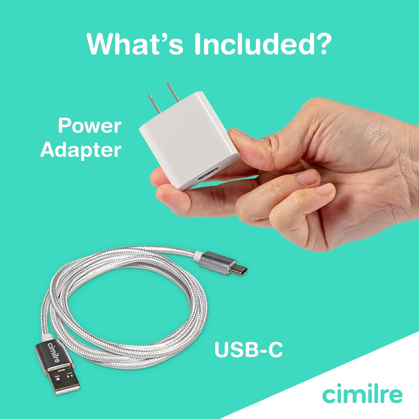 1 1 12V USB-C Cable and Adapter, Spare Breast Pump Adapter for Convenient Use, USB C Cable & Power Adapter