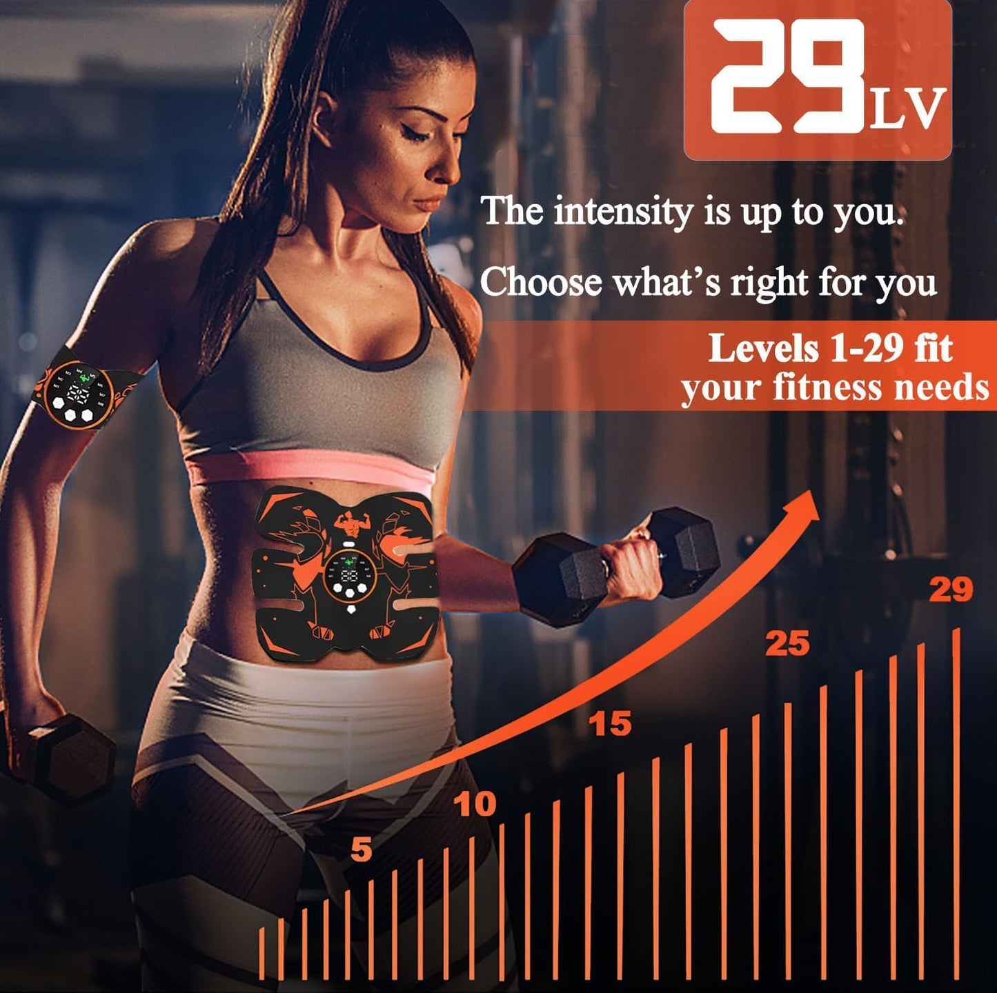Fitness Belt, Abs Stimulator Full Body Ab/Arm/Hip Trainer Abs Trainer Electronic Toning Belts home workout equipment for Abdomen/Waist/Leg/Arm/Hip
