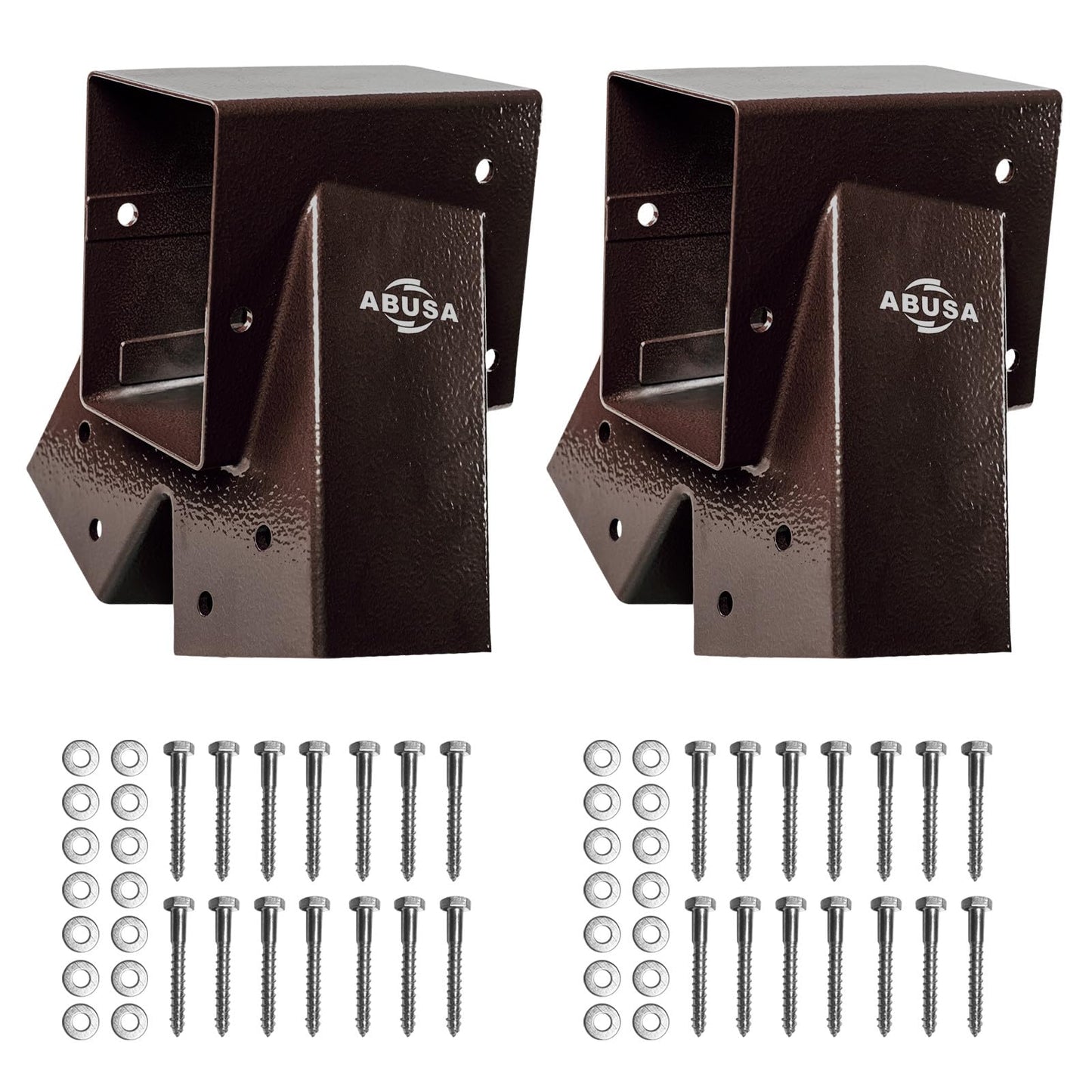 ABUSA Heavy Duty Swing Sets Brackets Including 2 Bronze A-Frame Swing Set Brackets and 4 Swing Hangers for Playground Equipment Mounting Parts Hardware Included (Bronze)