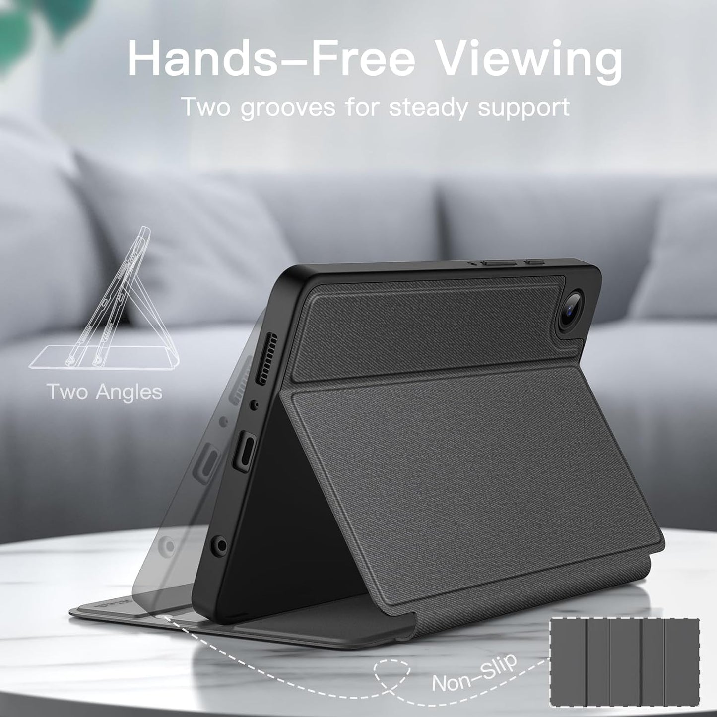JETech A9 8.7-Inch 2023, Case for Samsung Galaxy Tab Slim Folio Stand Protective Tablet Cover, Multi-Angle Viewing