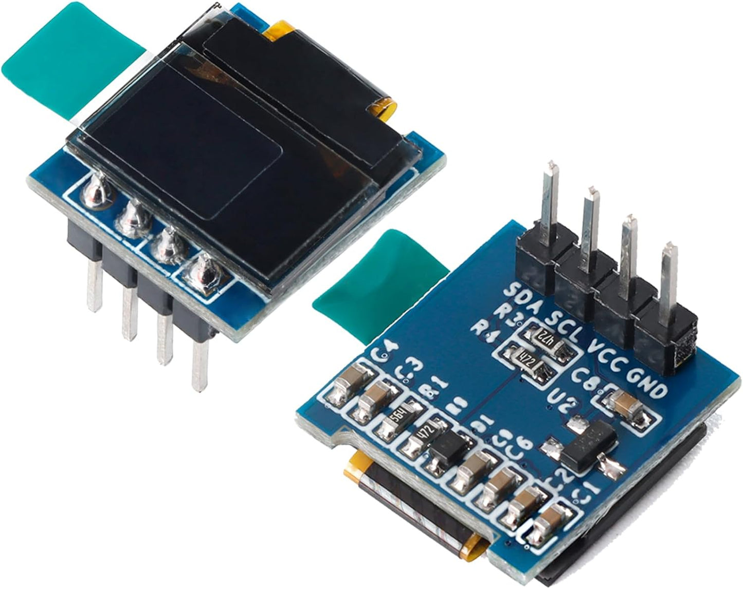 JESSINIE 2pcs 0.49" I2C 64x32 SSD1306 OLED Display Module, IIC White Screen, for DIY Projects